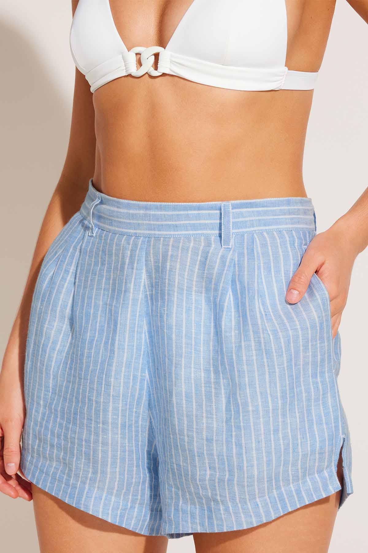 The Getaway Short - Summer Stripe EcoLinen - Image 3