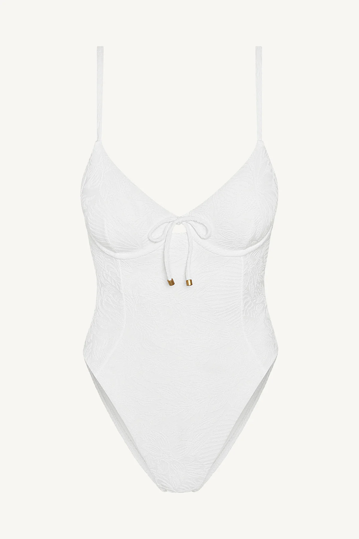 Ada Underwire One Piece - White Garden Jacquard - Image 7