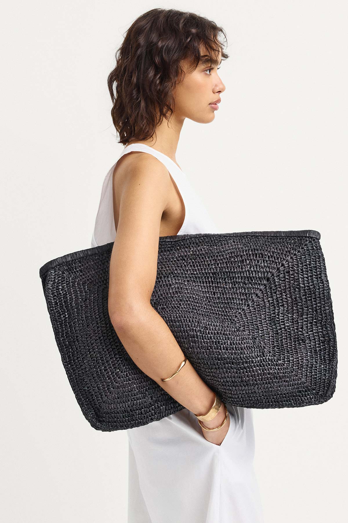 Amani Tote - Blue Raffia - Image 3