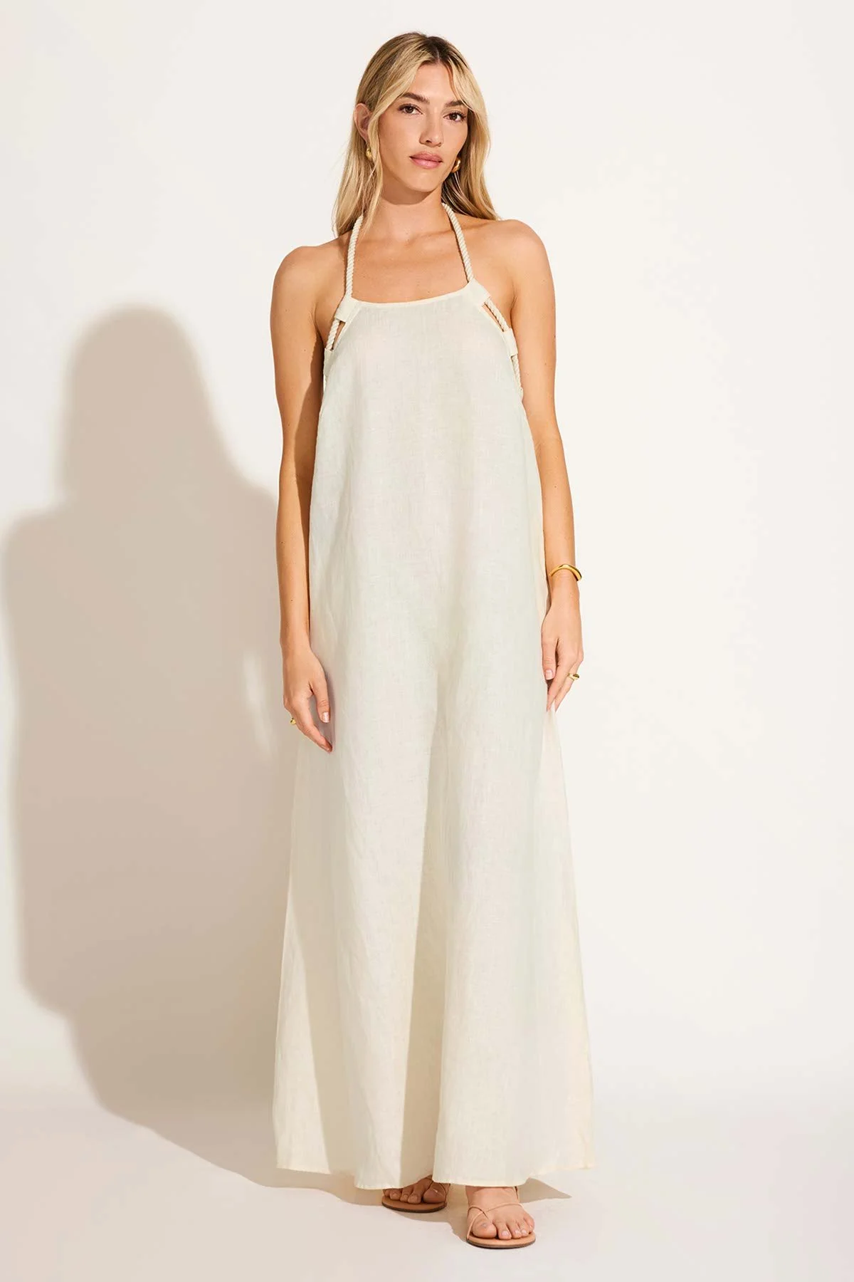 Avery Halter Dress - Oatmeal EcoLinen - Image 3