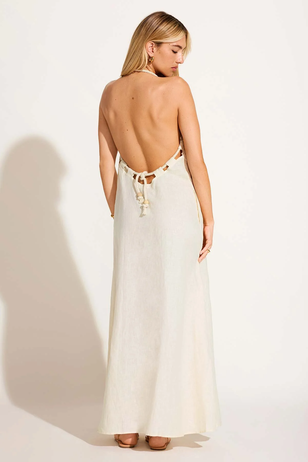 Avery Halter Dress - Oatmeal EcoLinen - Image 4