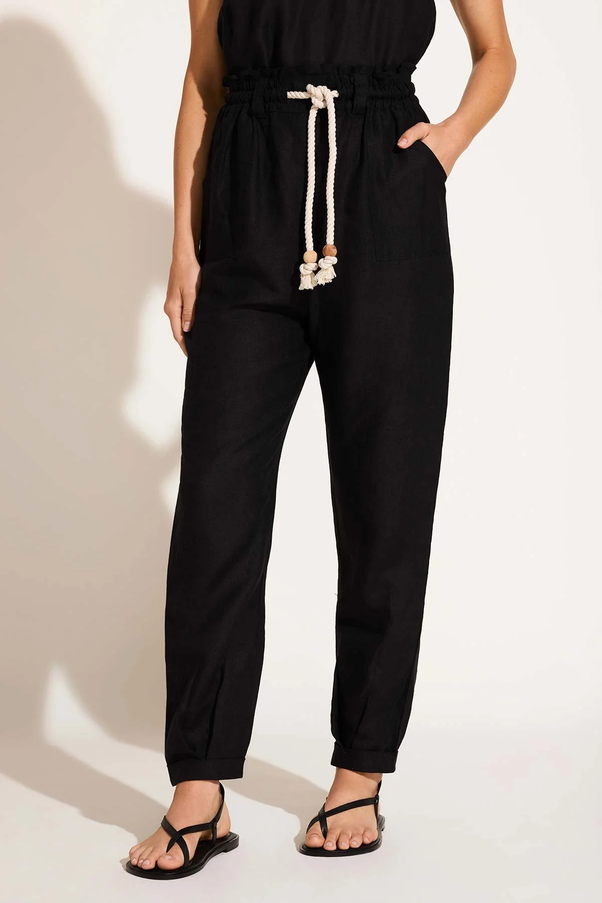 Avery Pant - Black EcoLinen - Image 3
