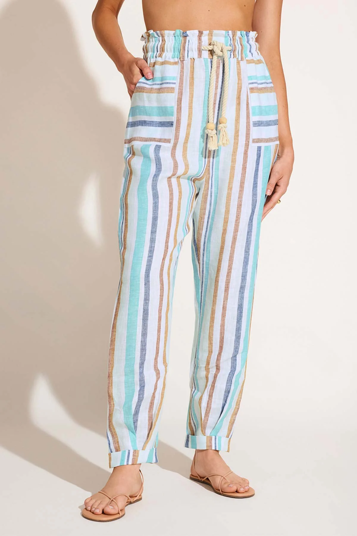 Avery Pant - Tidal Stripe EcoLinen - Image 3