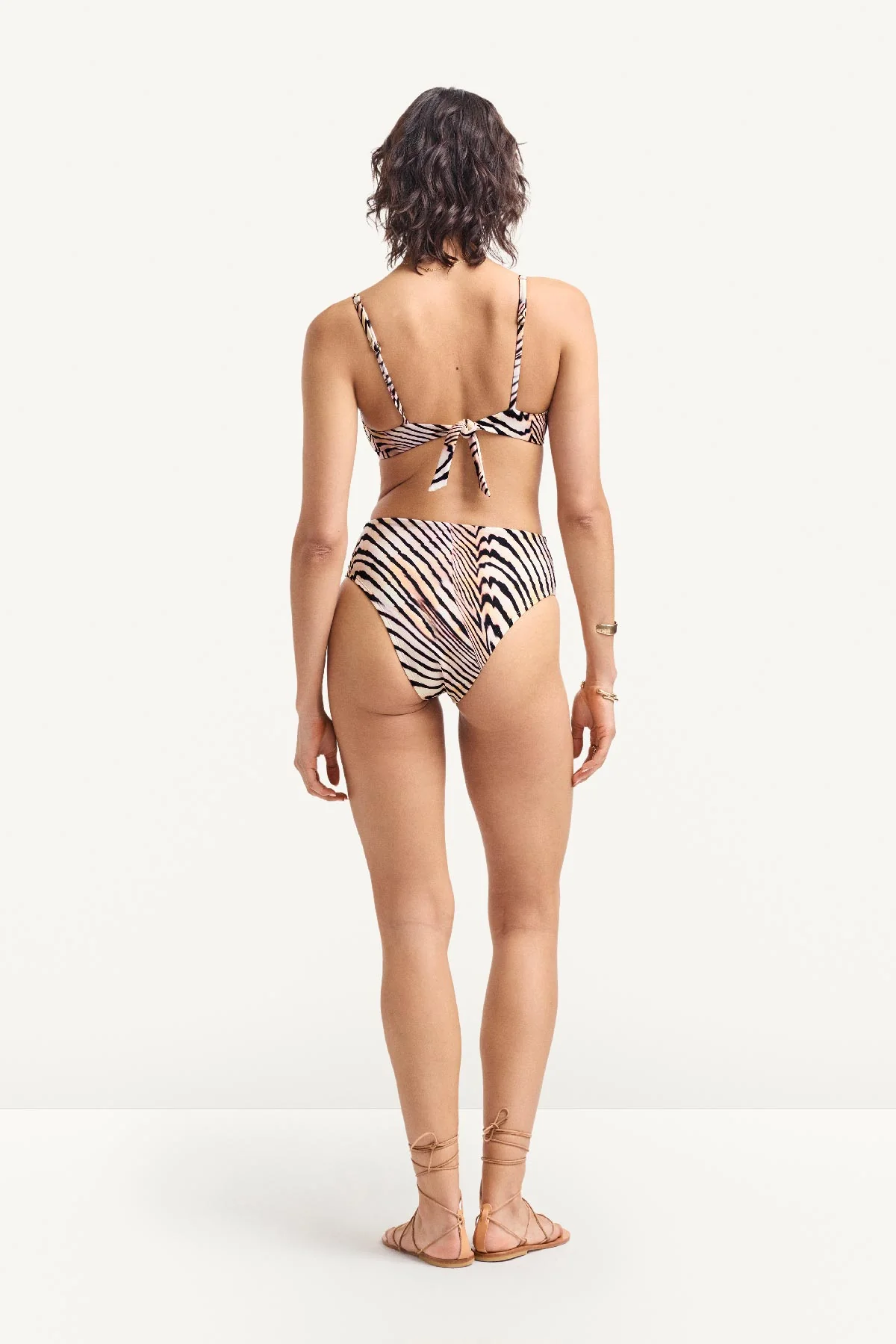Barcelona High Waist Bottom - Shell Stripe EcoShimmer - Image 4