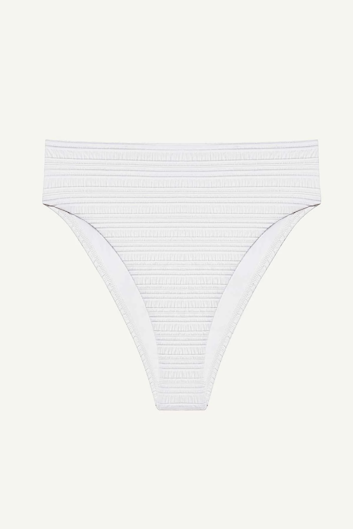 Barcelona High Waist Bottom - White Seersucker Stripe - Image 5