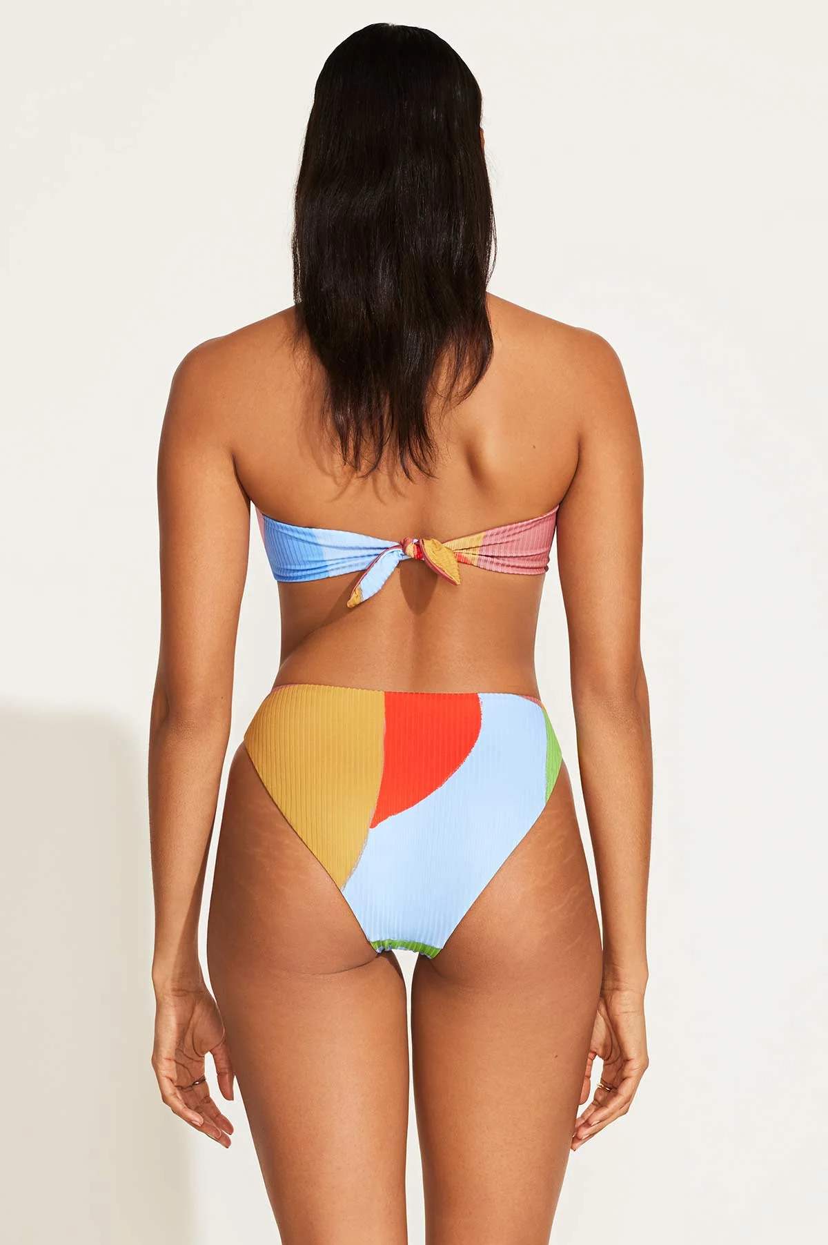 Cali High Leg Full Printed Bottom - Abstract Colorblock EcoRib BT - Image 3