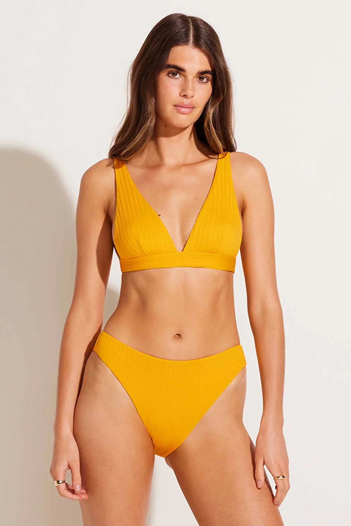 Cali High Leg Full Bottom - Sunflower Pucker Rib - Image 2