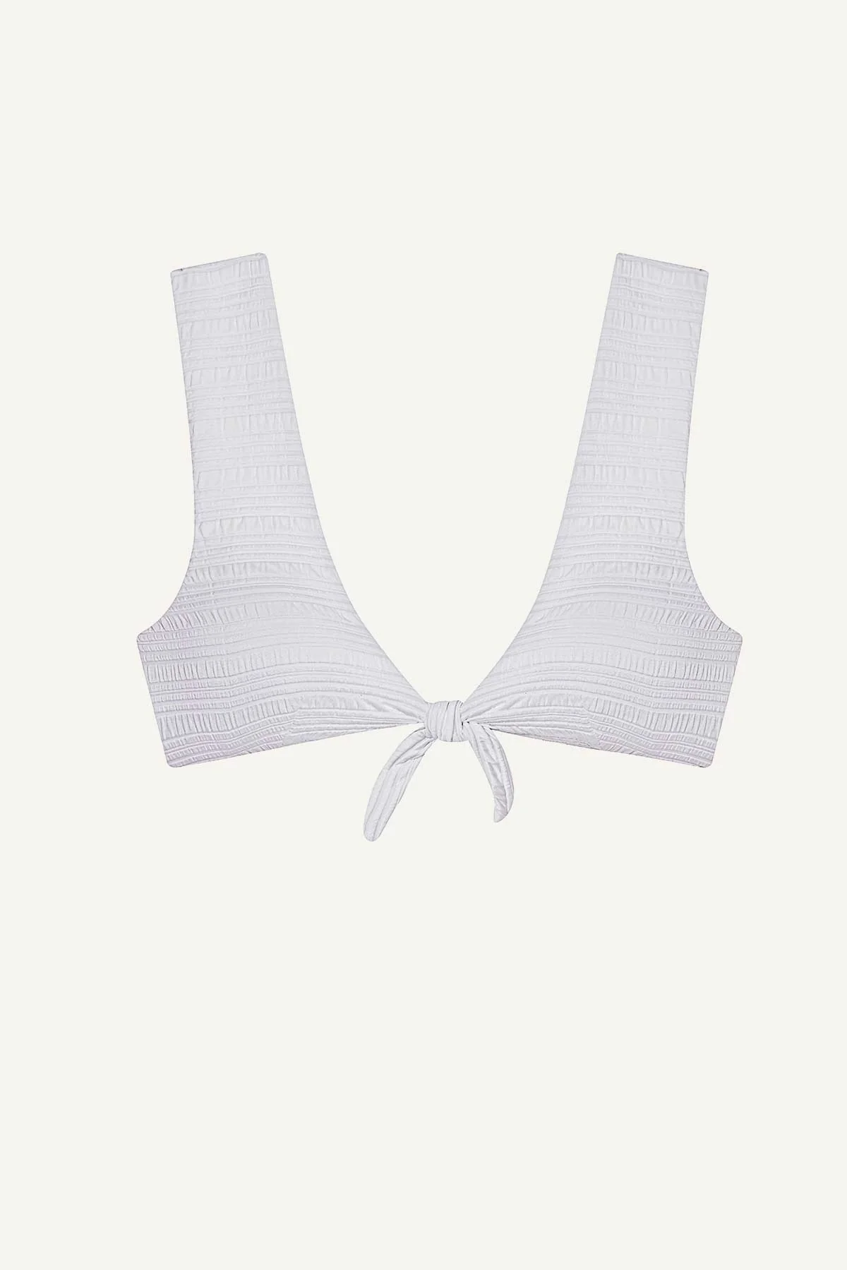 Cassia Crop Top - White Seersucker Stripe - Image 5