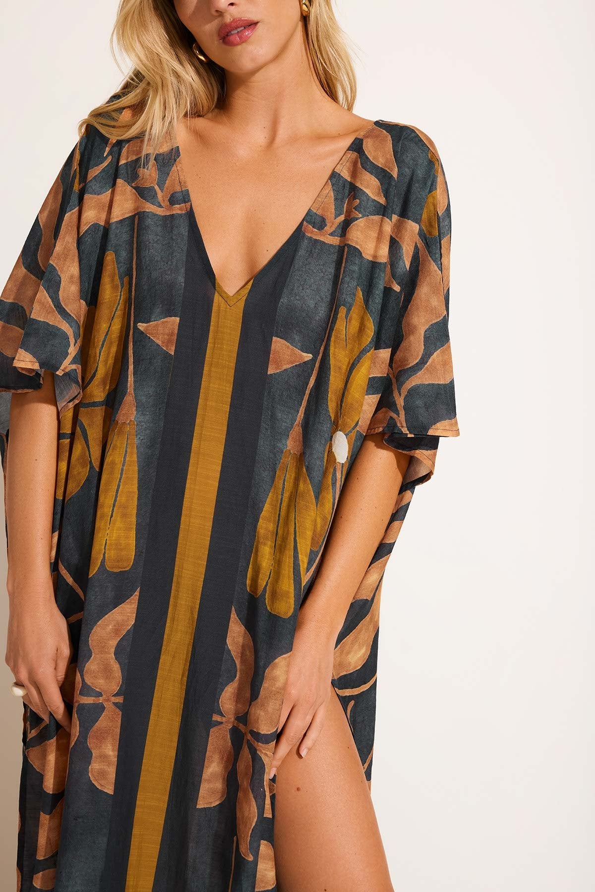 Cerise Caftan - Kelp Flower Cotton Cupro - Image 2