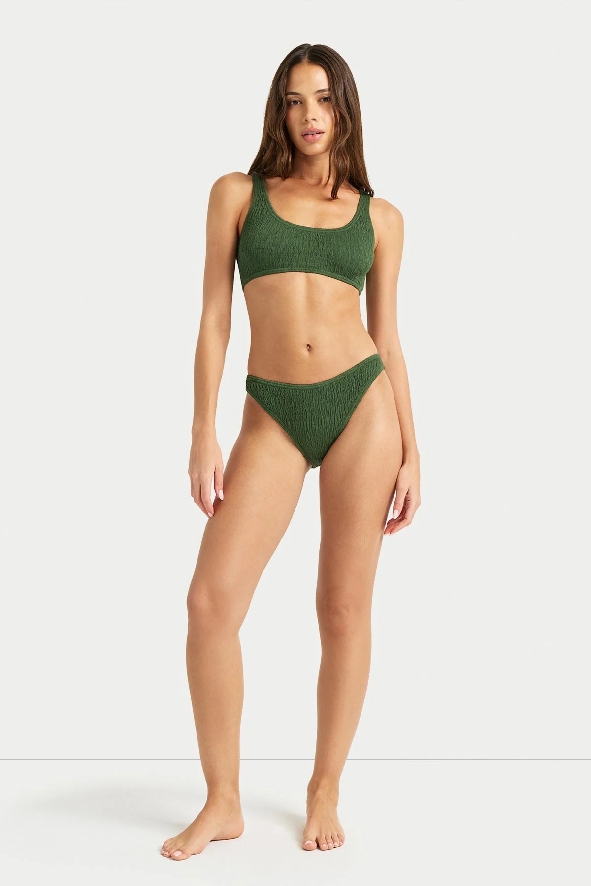 Coast Cotton Bralette Bikini Set - Dark Sage - Image 3