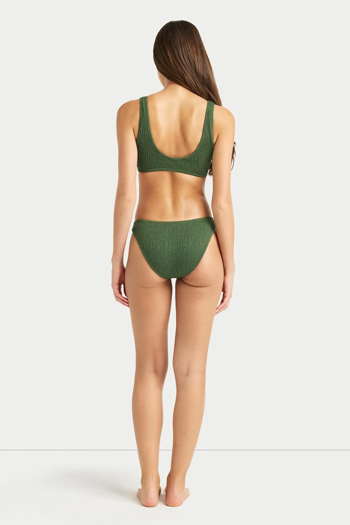 Coast Cotton Bralette Bikini Set - Dark Sage - Image 5