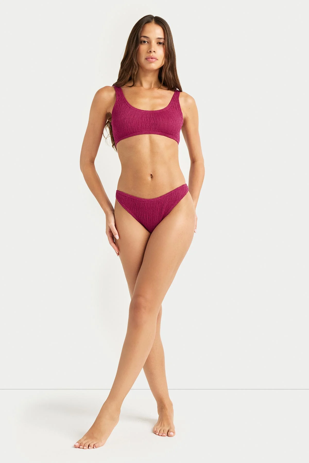 Coast Cotton Bralette Bikini Set - Ruby - Image 4