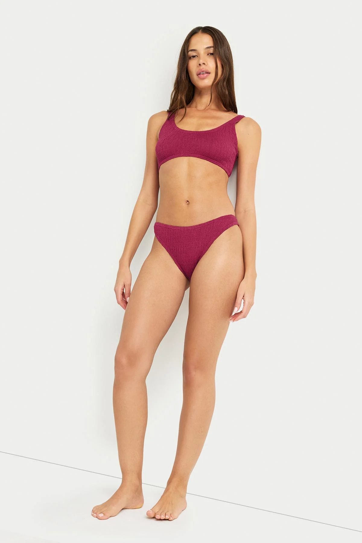 Coast Cotton Bralette Bikini Set - Ruby - Image 5