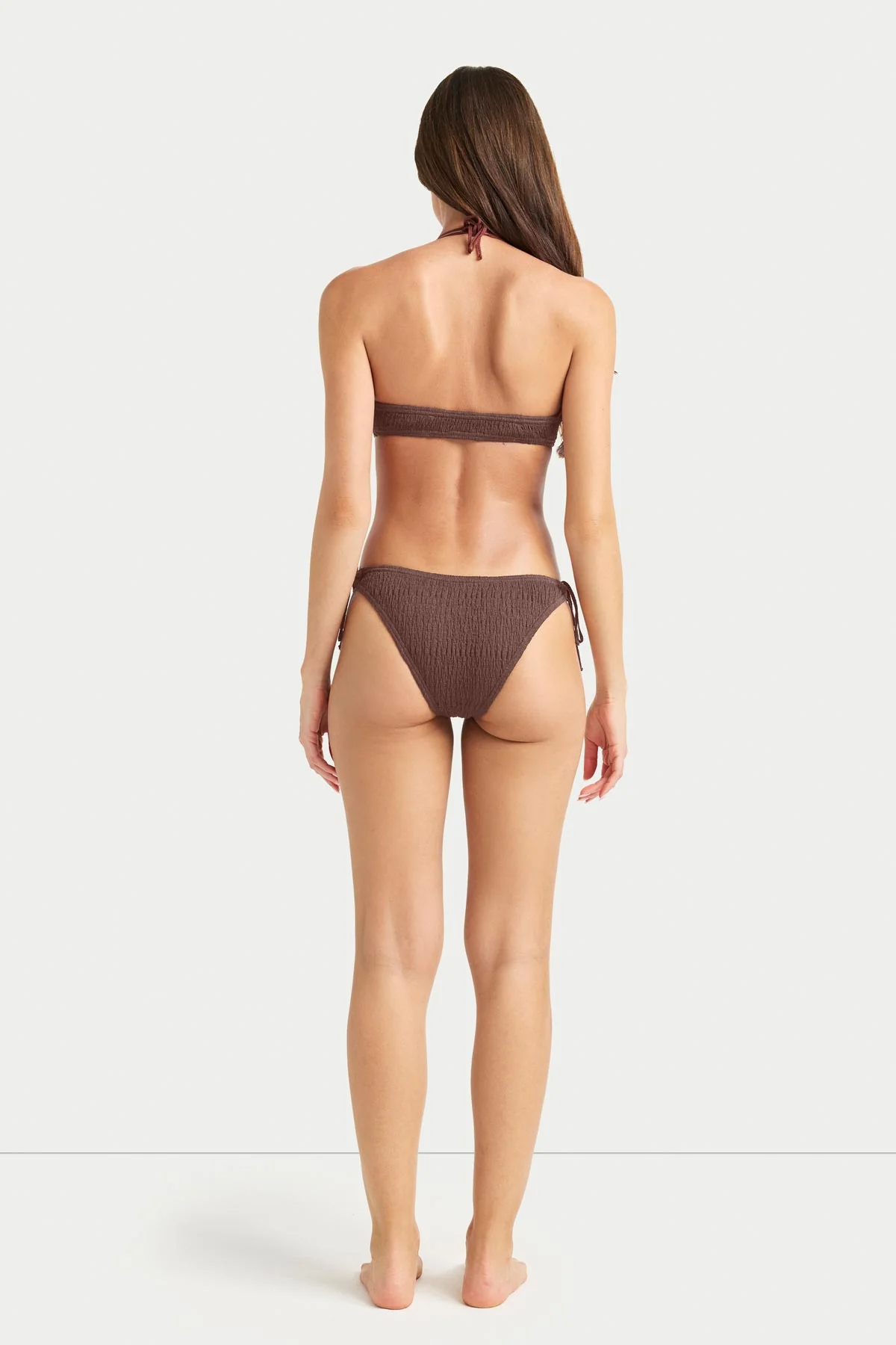 Coast Cotton Halter Bikini Set - Coffee - Image 5