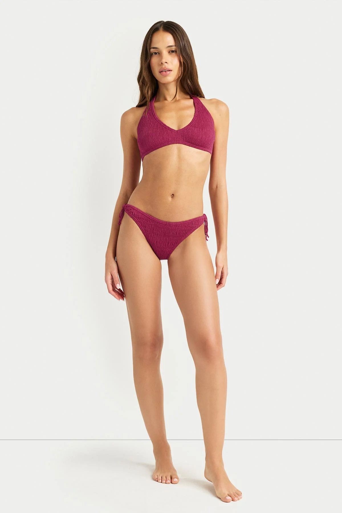 Coast Cotton Halter Bikini Set - Ruby - Image 4