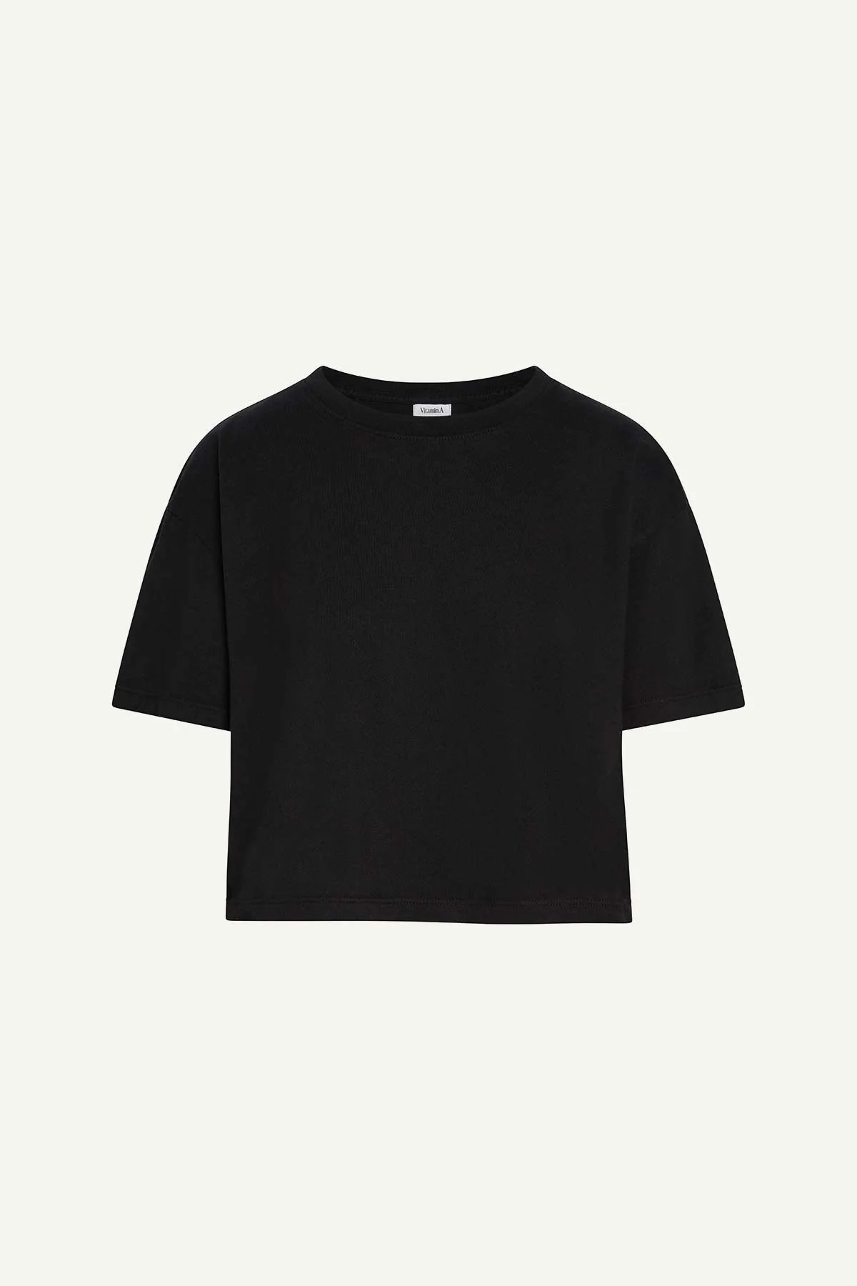 Coast Crop Tee - Black Cotton Jersey - Image 7