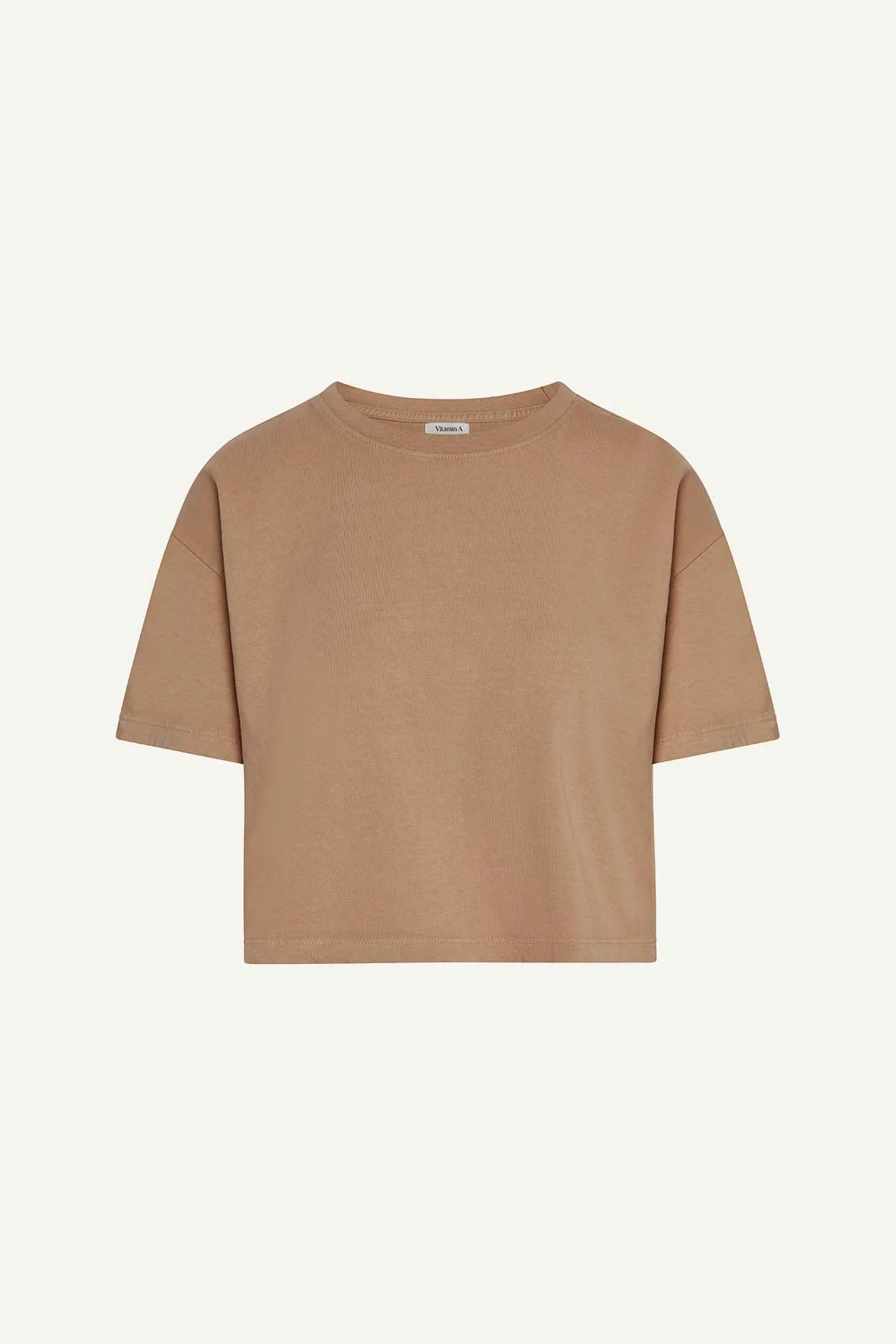 Coast Crop Tee - Latte Cotton Jersey - Image 4