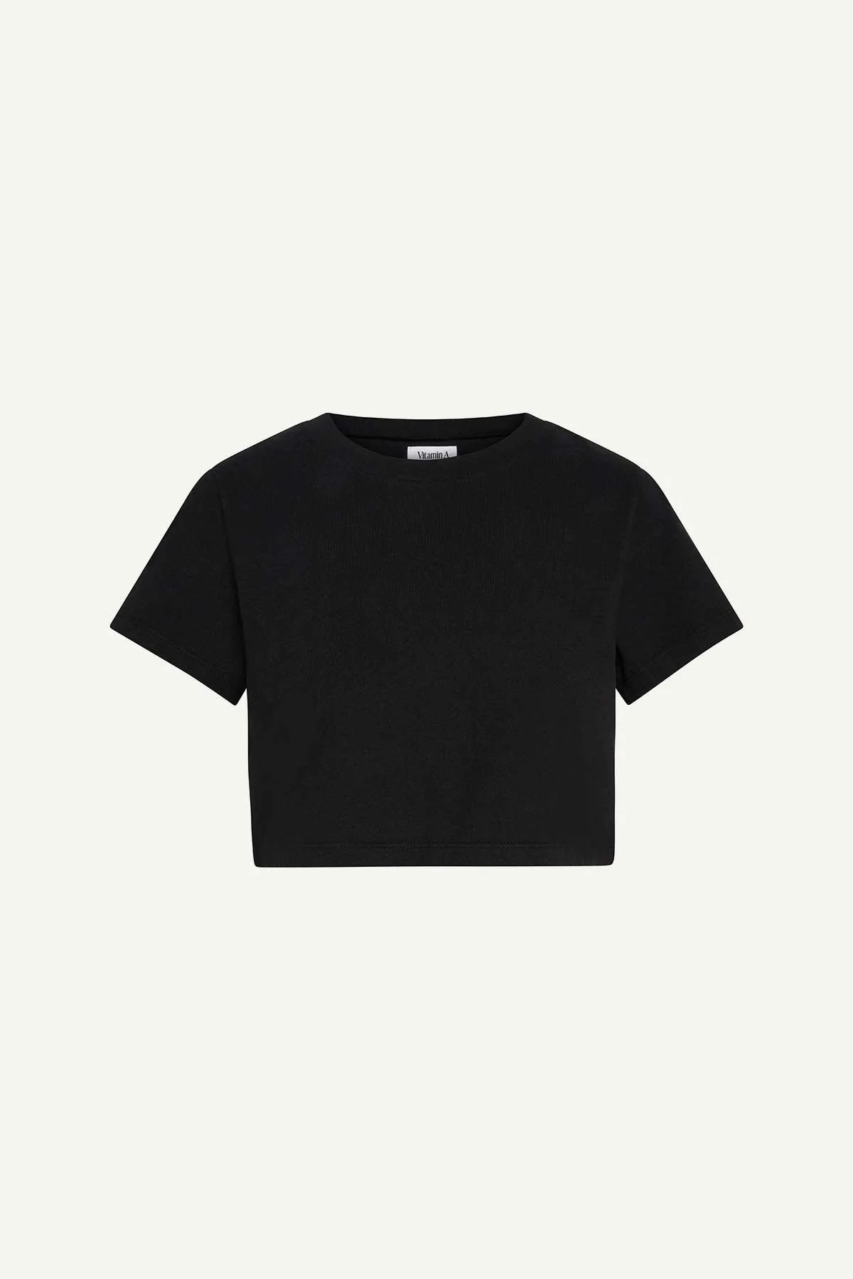 Coast Fitted Crop Shirt - Black Cotton Jersey - Image 6