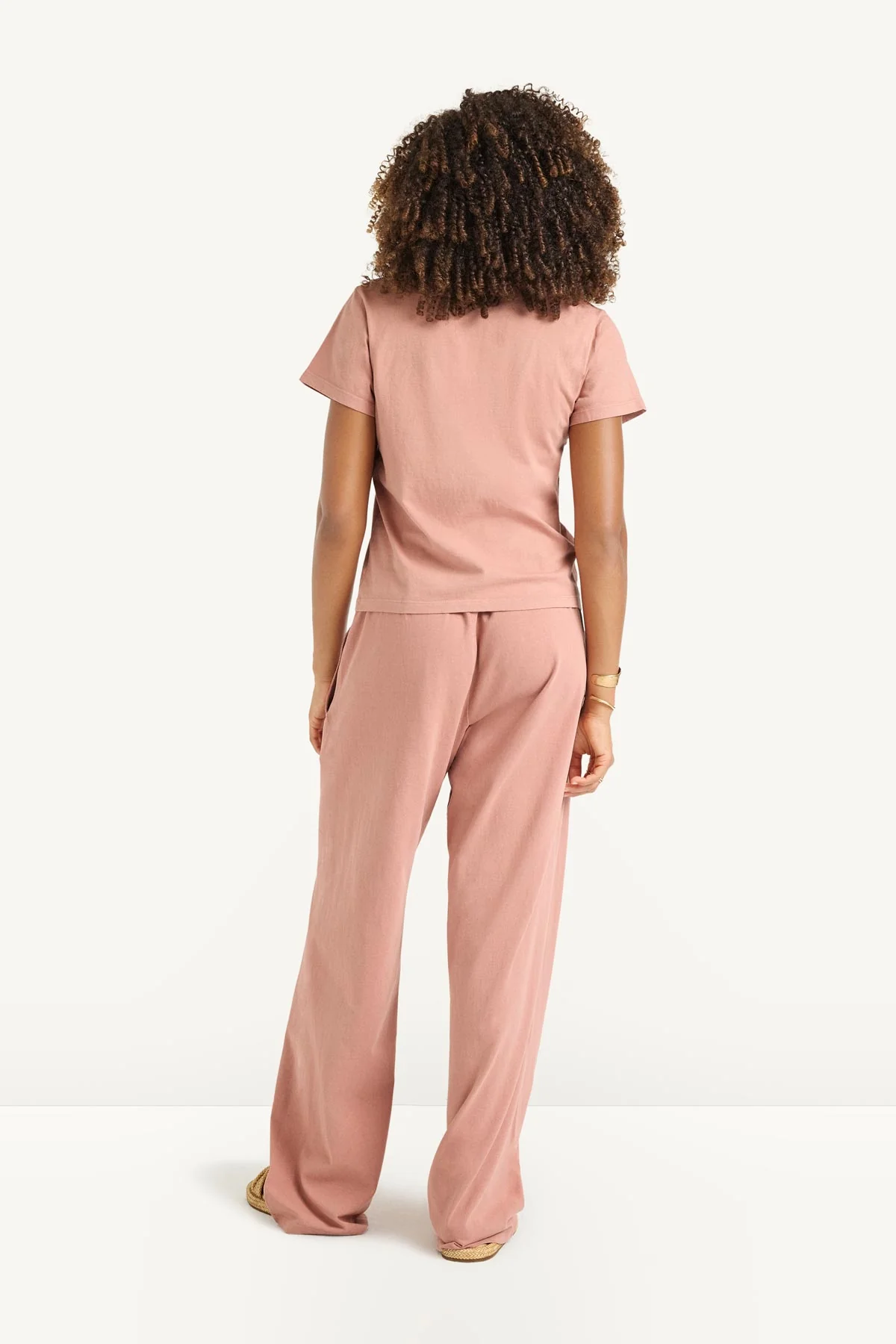 Coast Fitted Tee Shirt - Desert Rose Cotton Jersey - Image 4