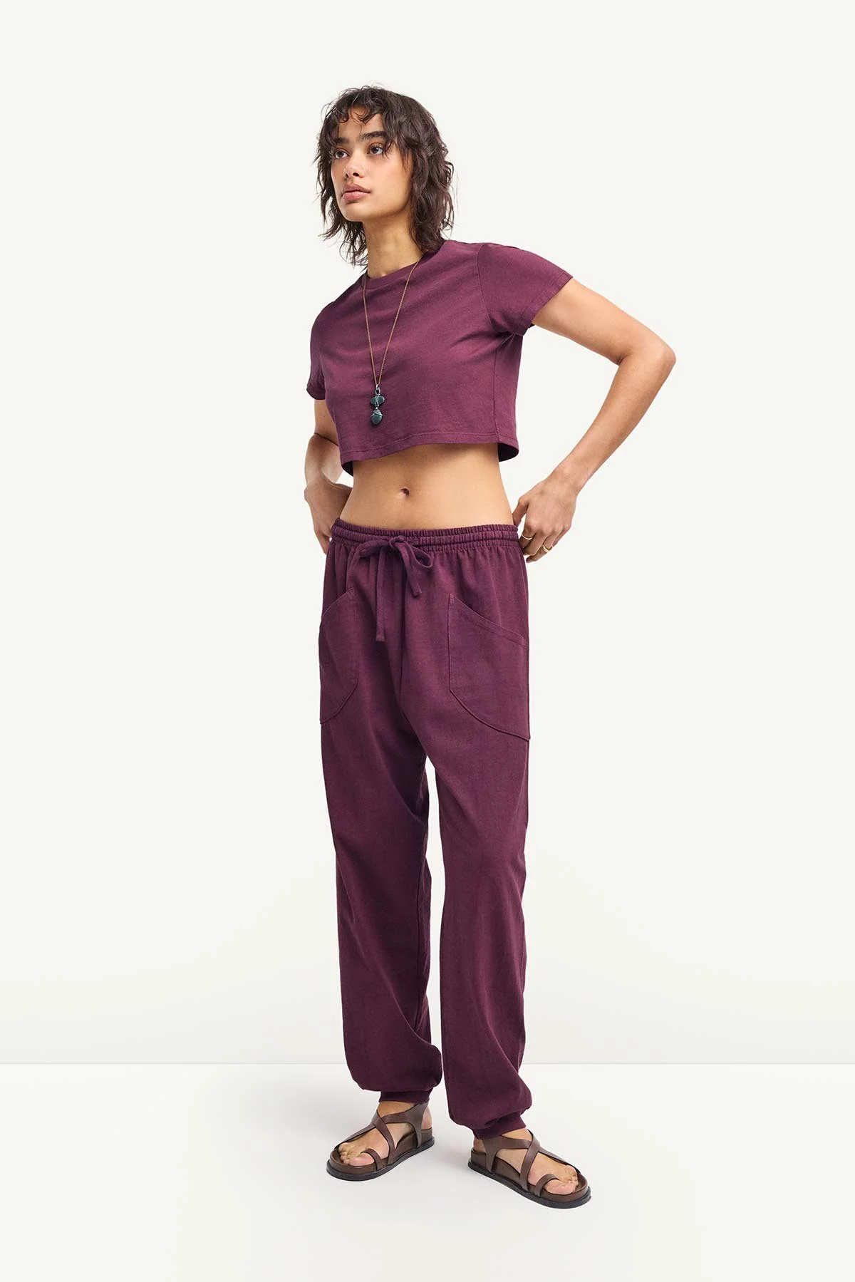 Coast Jogger Pant - Crushed Berry Cotton Jersey - Image 4