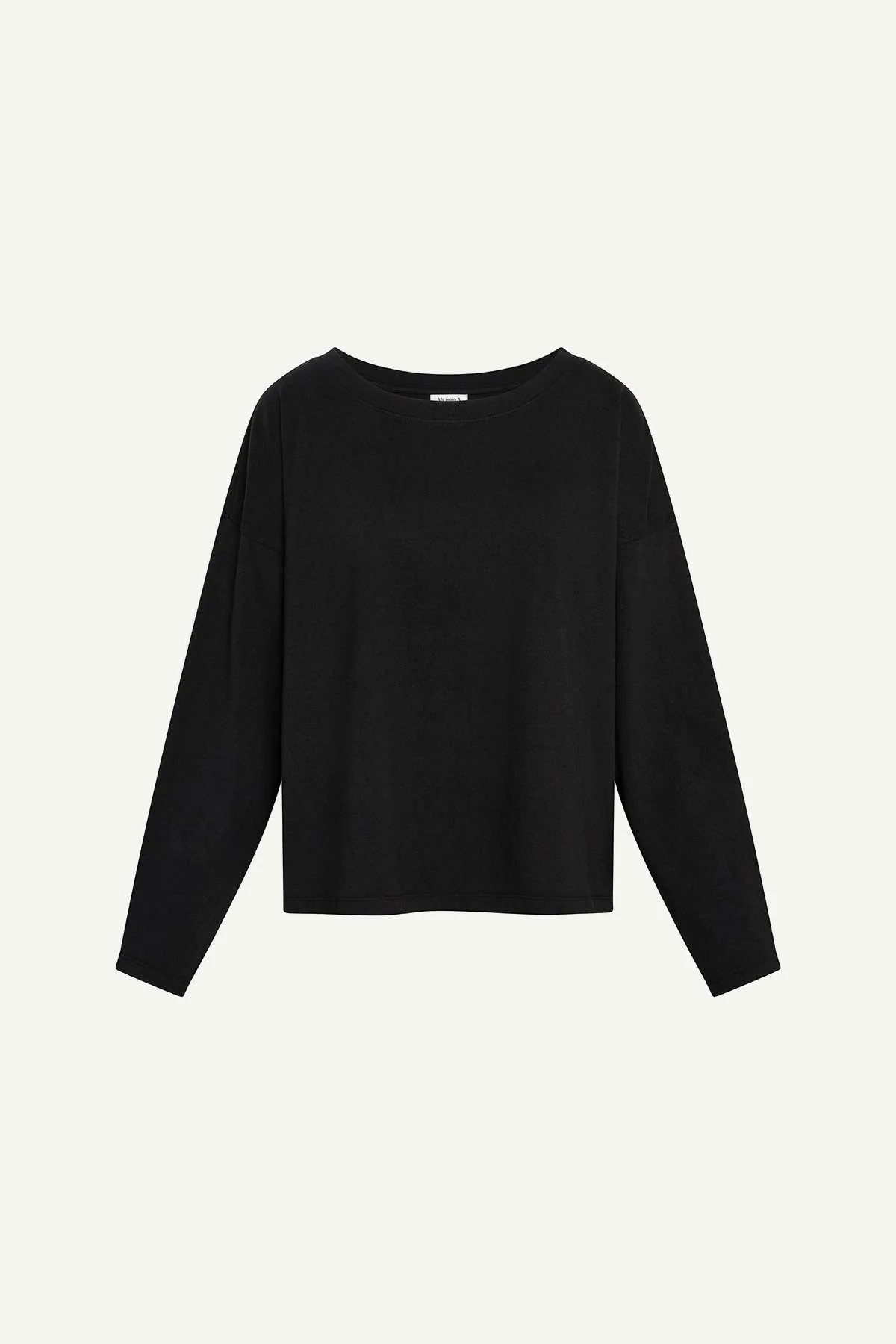 Coast Long Sleeve Crew Neck - Black Cotton Jersey - Image 4