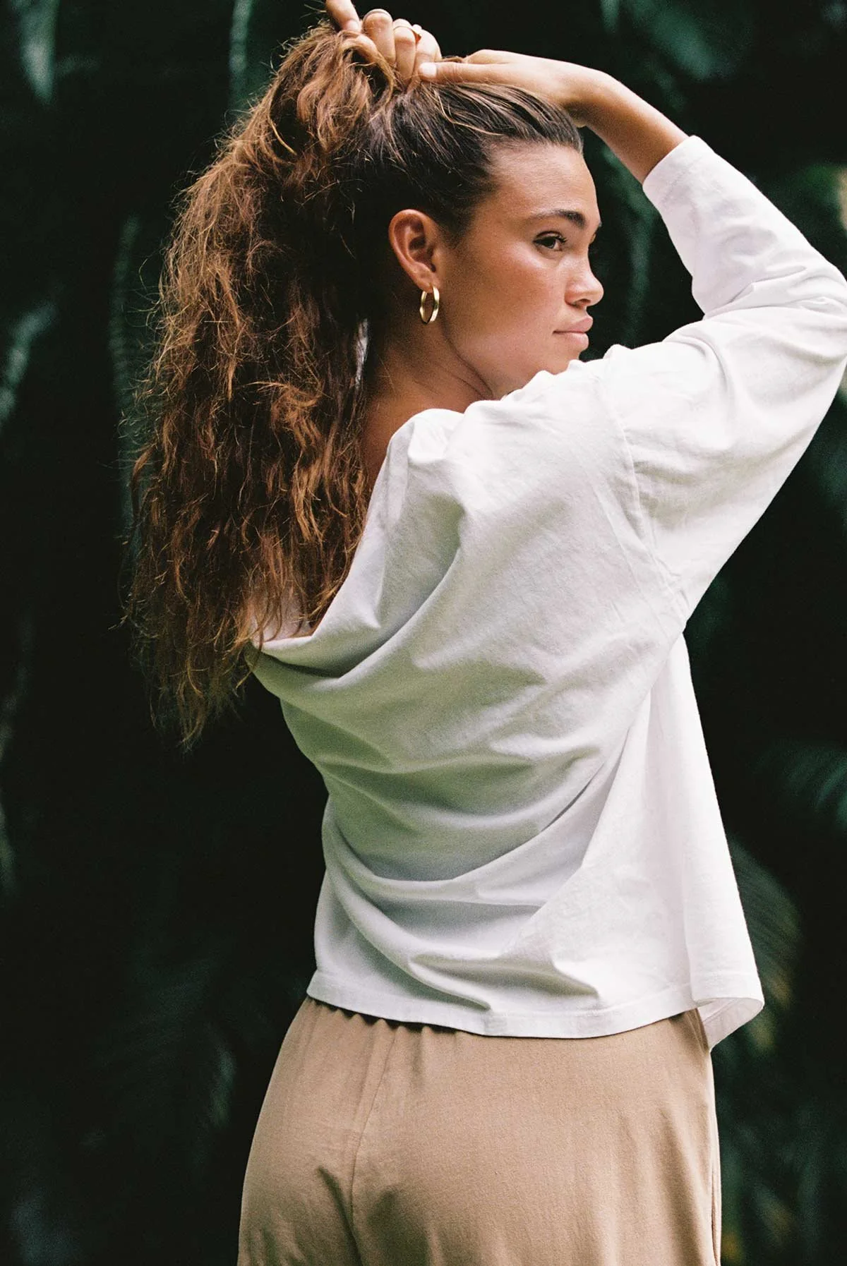 Coast Long Sleeve Crew Neck - White Cotton Jersey - Image 5