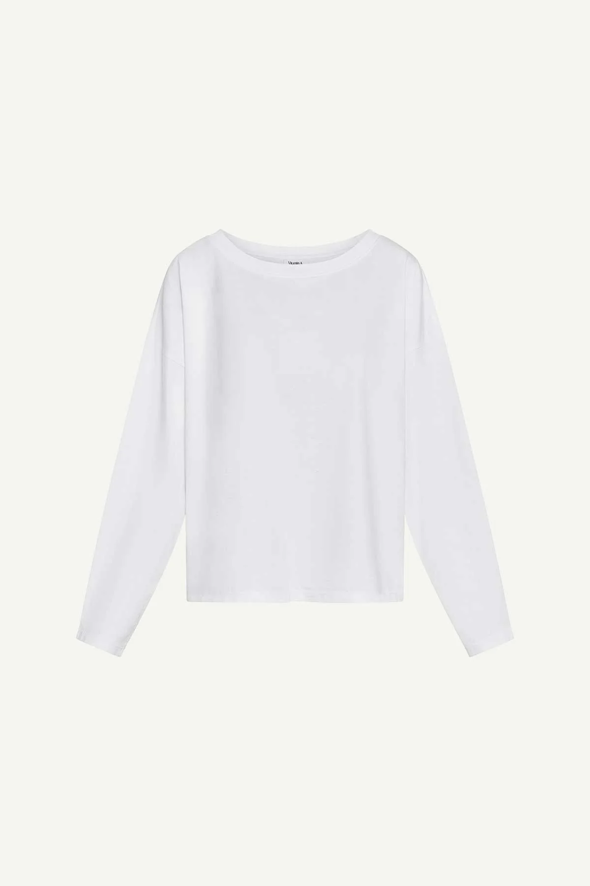 Coast Long Sleeve Crew Neck - White Cotton Jersey - Image 6