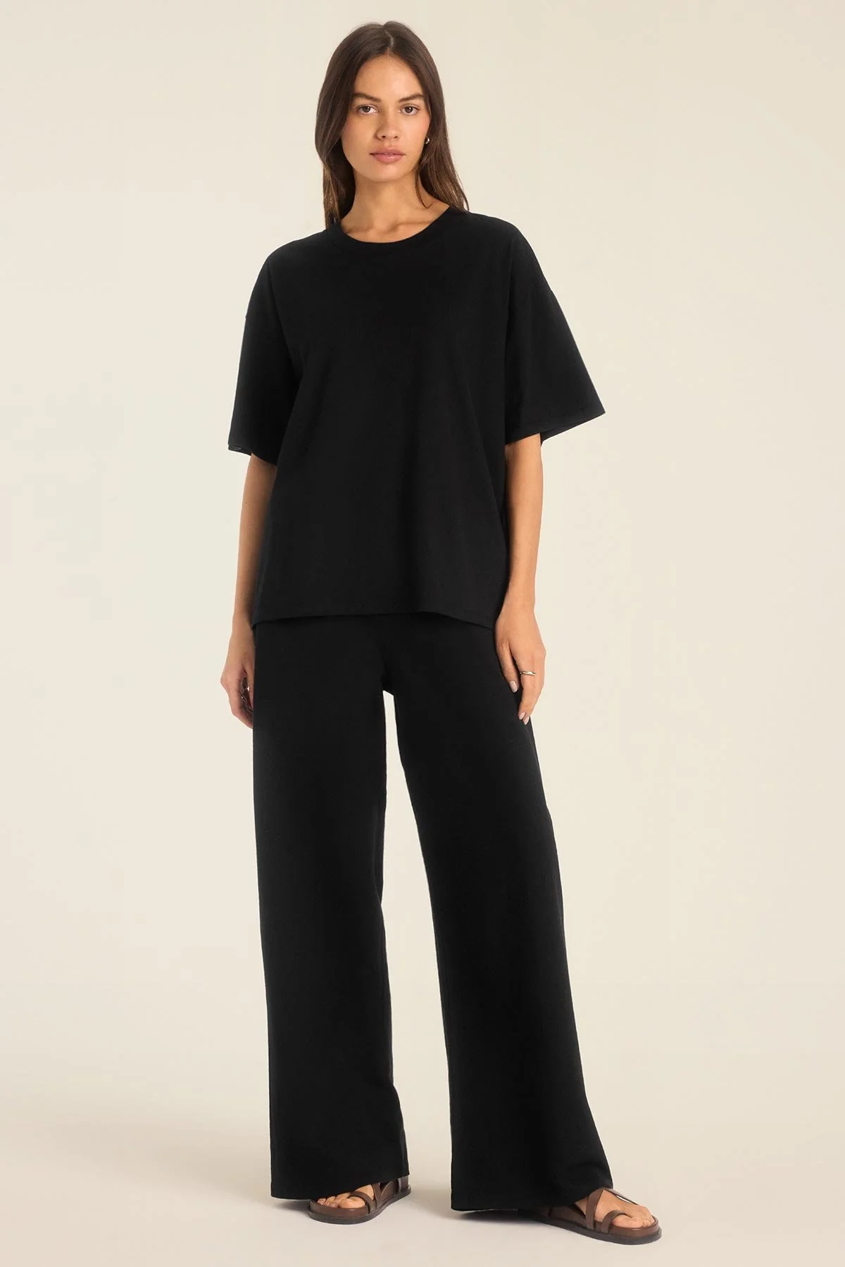 Coast Oversized Boyfriend Tee - Black Cotton Jersey - Image 3