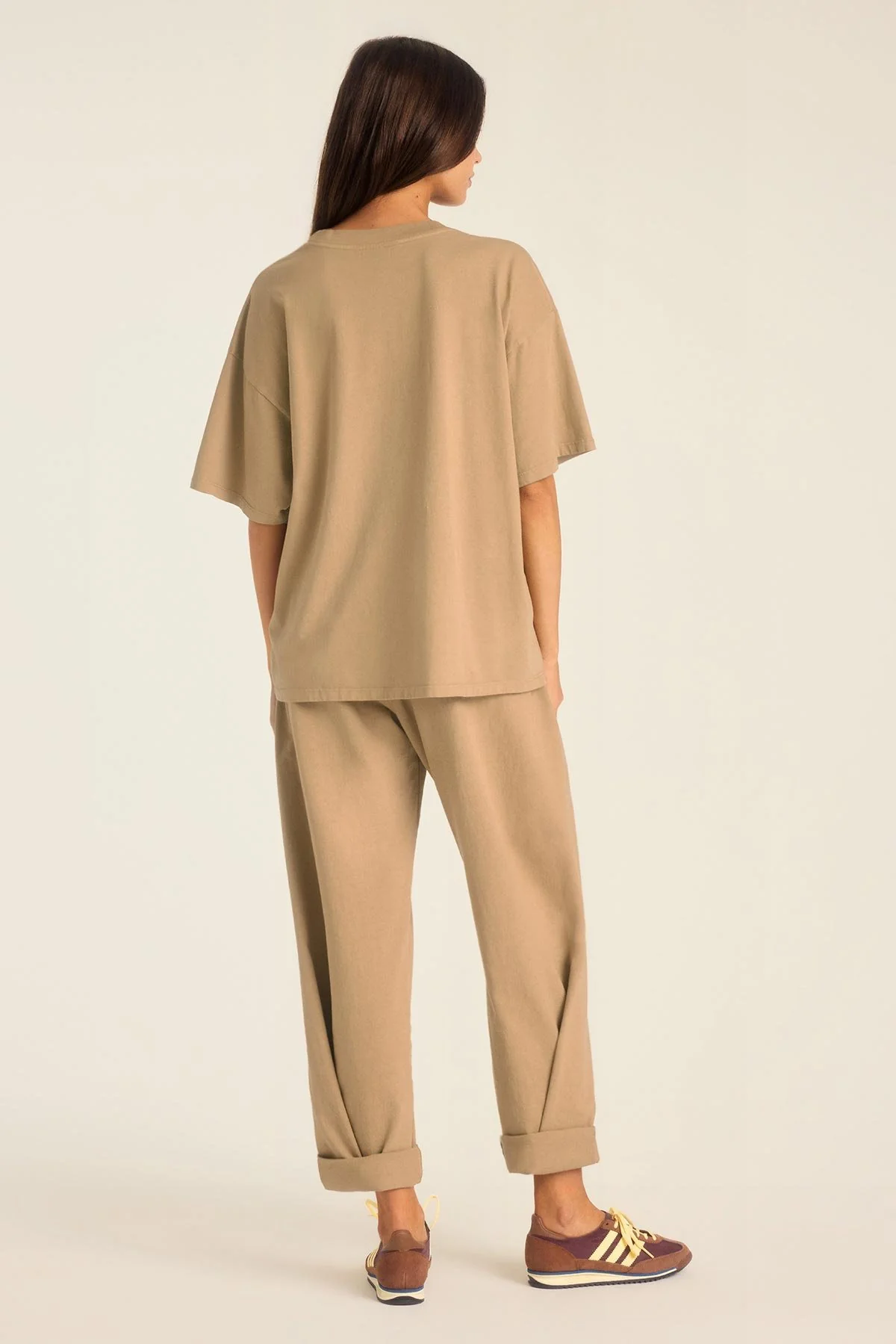 Coast Oversized Boyfriend Tee - Latte Cotton Jersey - Image 4