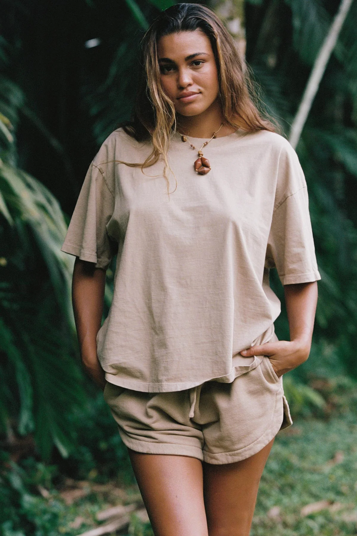 Coast Oversized Boyfriend Tee - Latte Cotton Jersey - Image 5