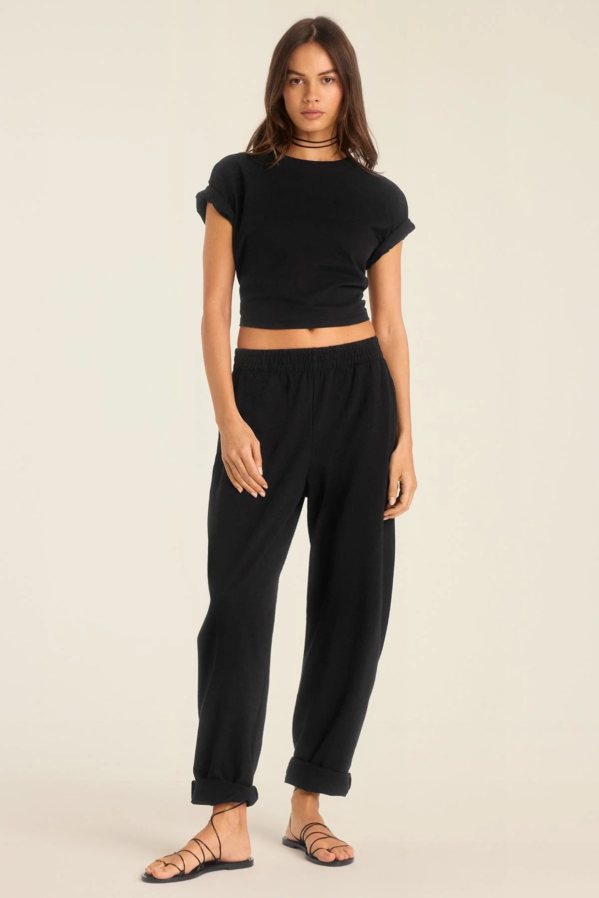 Coast Pant - Black Cotton Jersey - Image 4