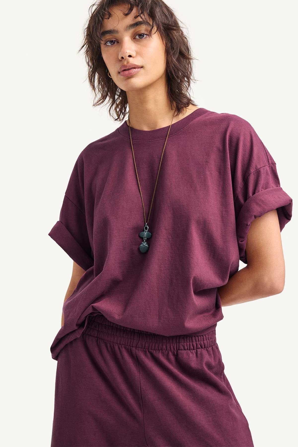 Coast Pant - Crushed Berry Cotton Jersey - Image 2