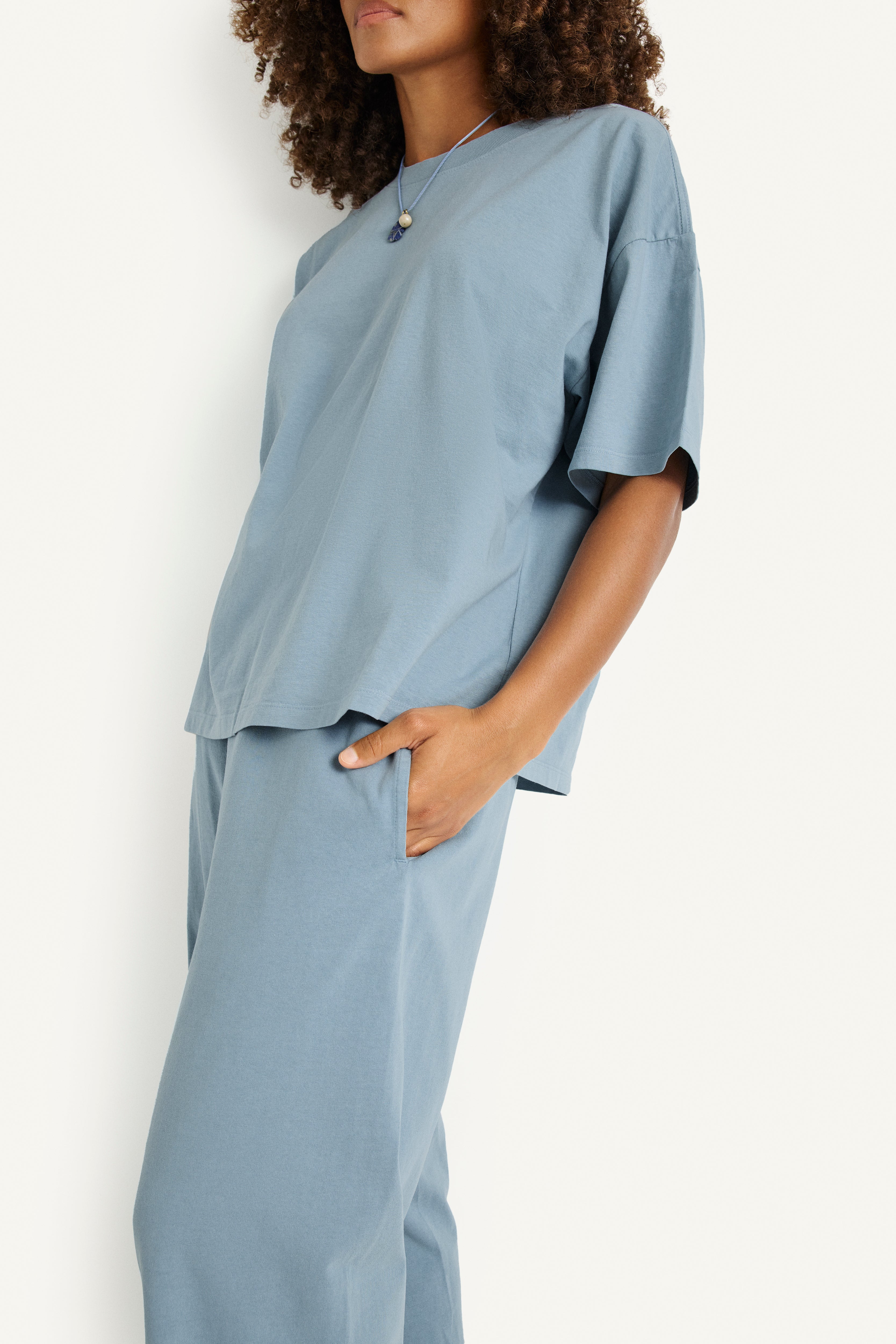 Coast Pant - Dusk Blue Cotton Jersey - Image 2