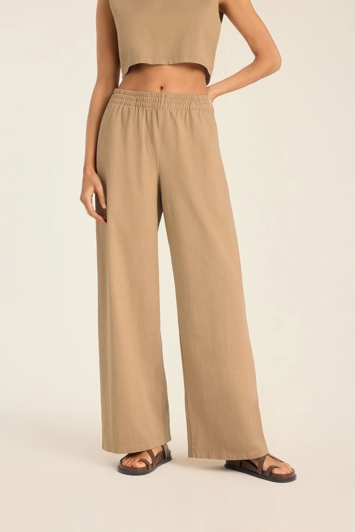 Coast Pant - Latte Cotton Jersey - Image 2