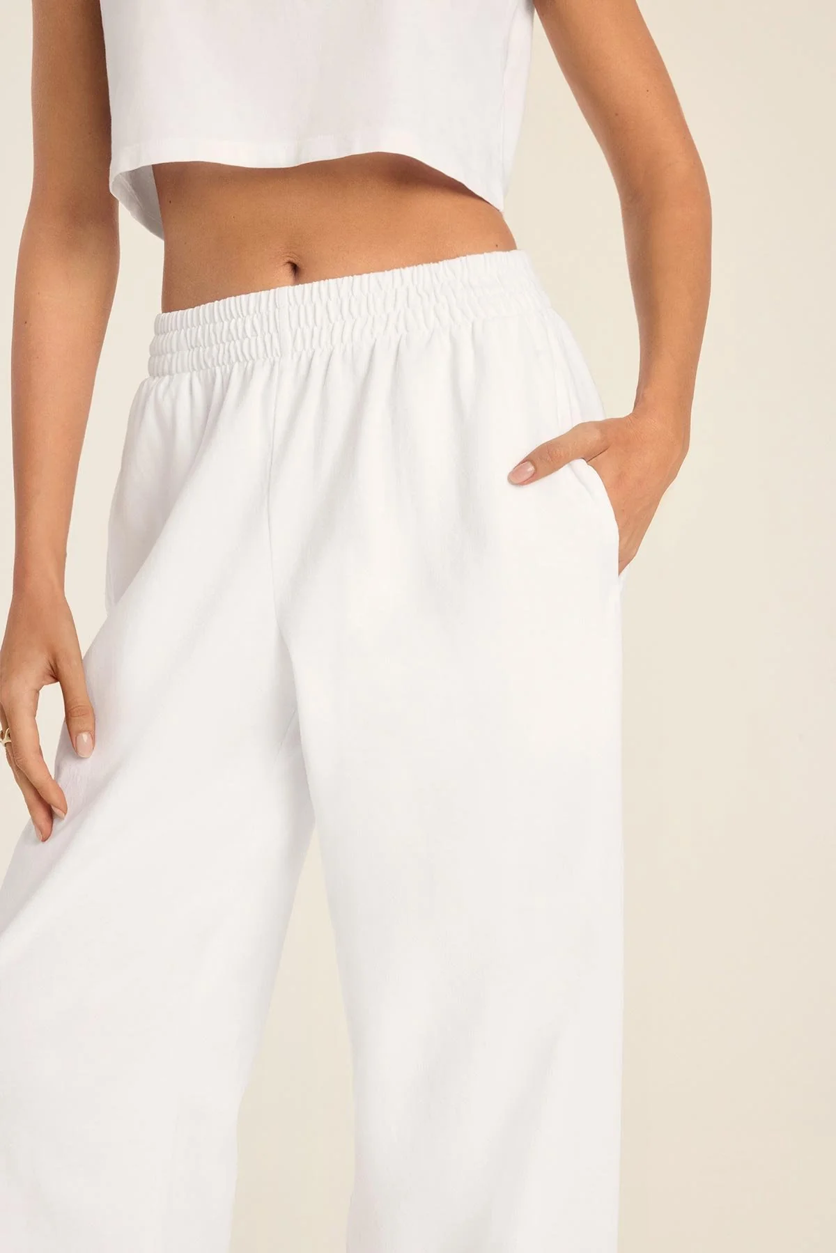 Coast Pant - White Cotton Jersey - Image 3