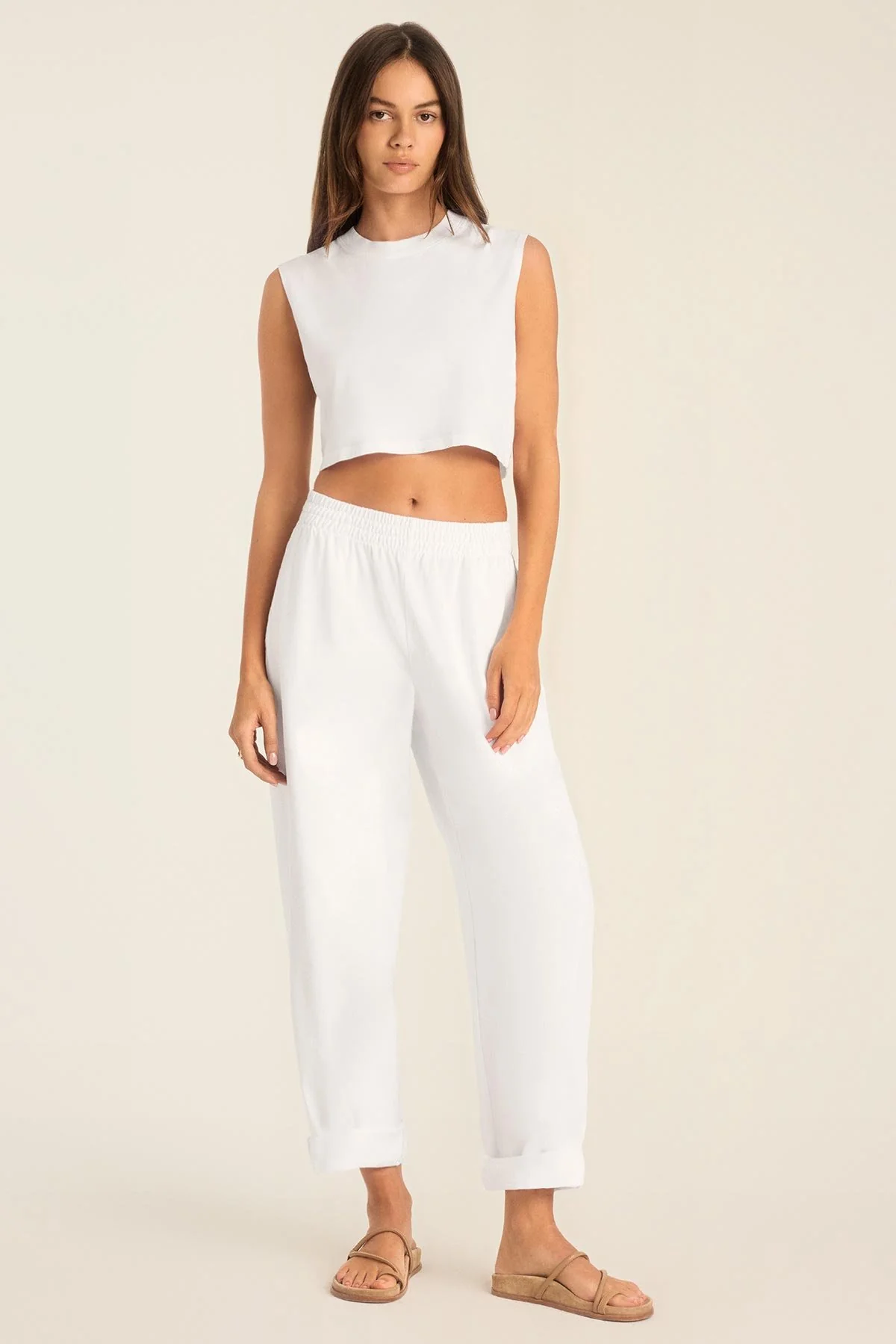 Coast Pant - White Cotton Jersey - Image 5