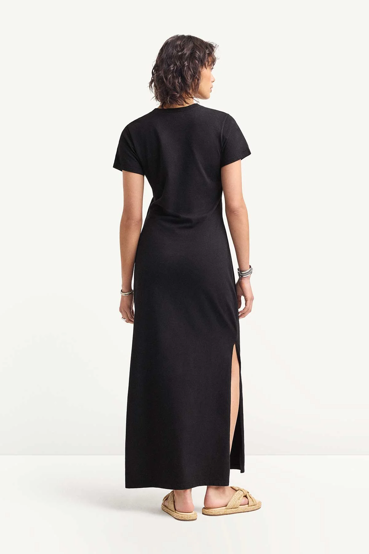 Coast Shirt Dress - Black Cotton Jersey - Image 3