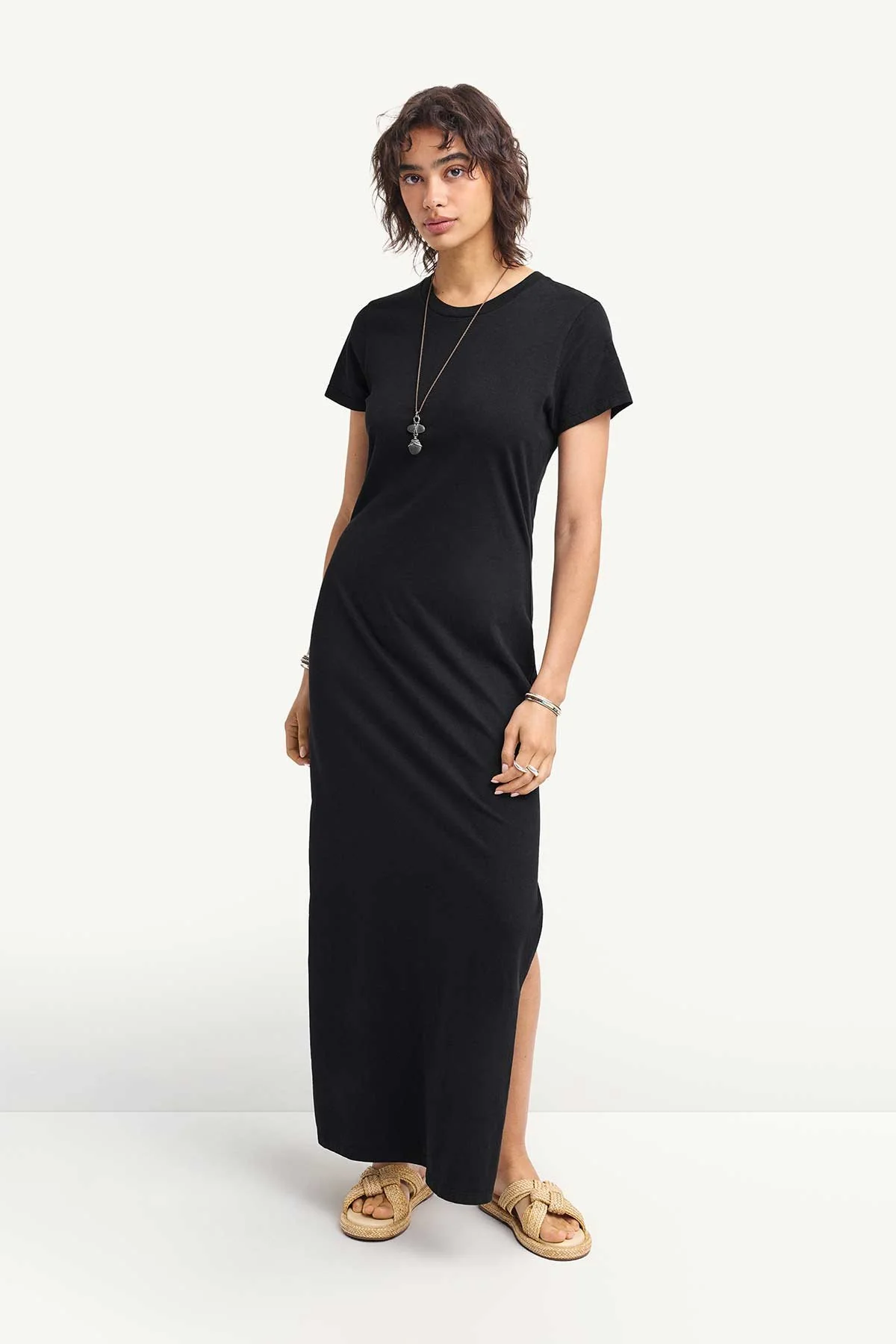 Coast Shirt Dress - Black Cotton Jersey - Image 4