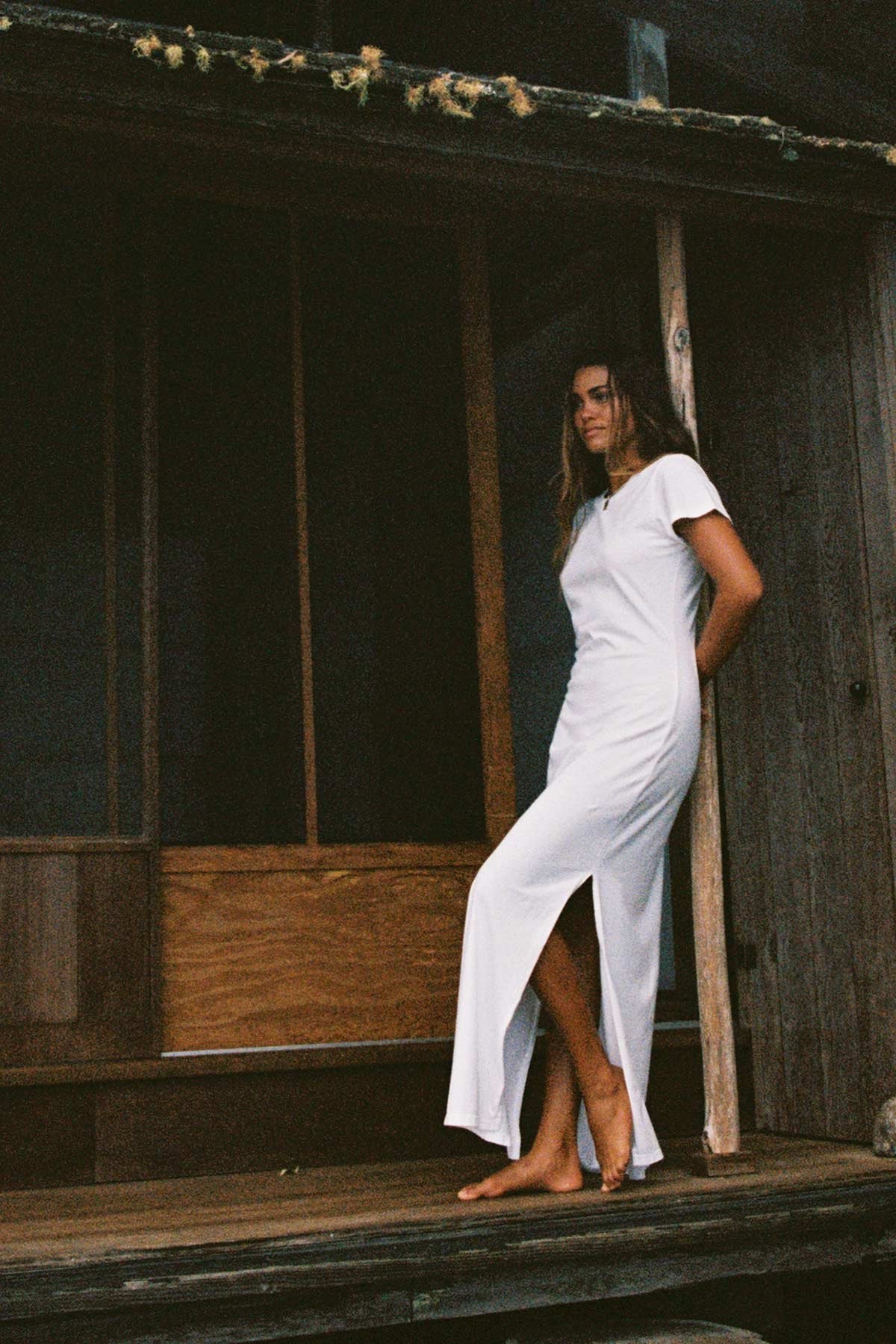 Coast Shirt Dress - White Cotton Jersey - Image 4