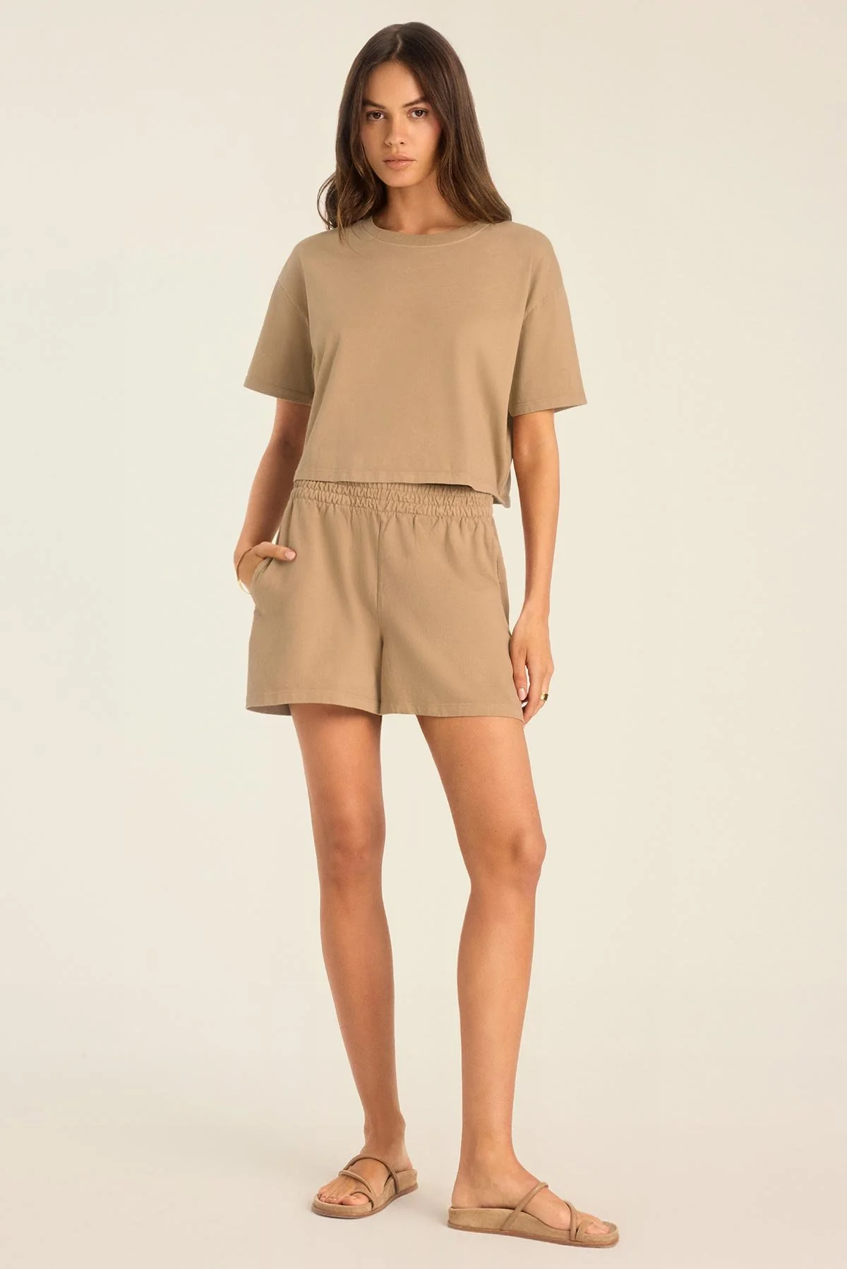 Coast Short - Latte Cotton Jersey - Image 3