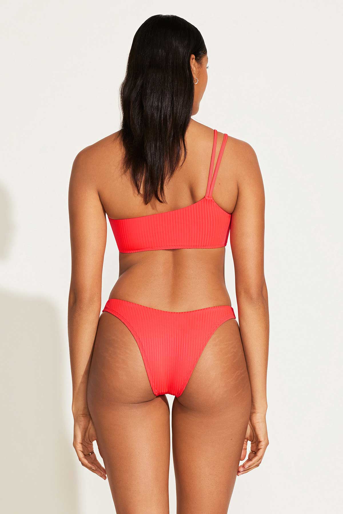 Cosmo One Shoulder Top - Coral Glow EcoRib BT - Image 5