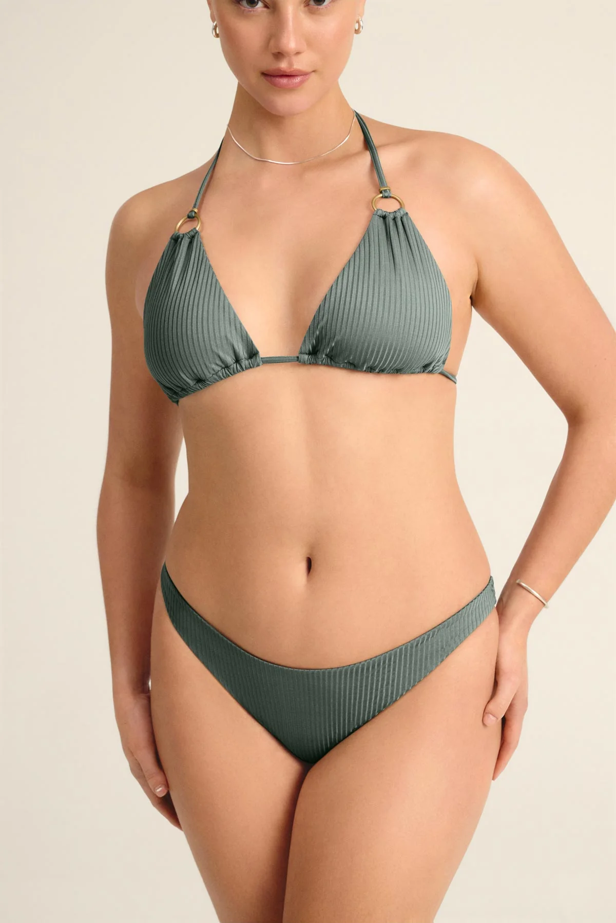 California High Leg Bottom - Sea Green EcoRib - Image 11