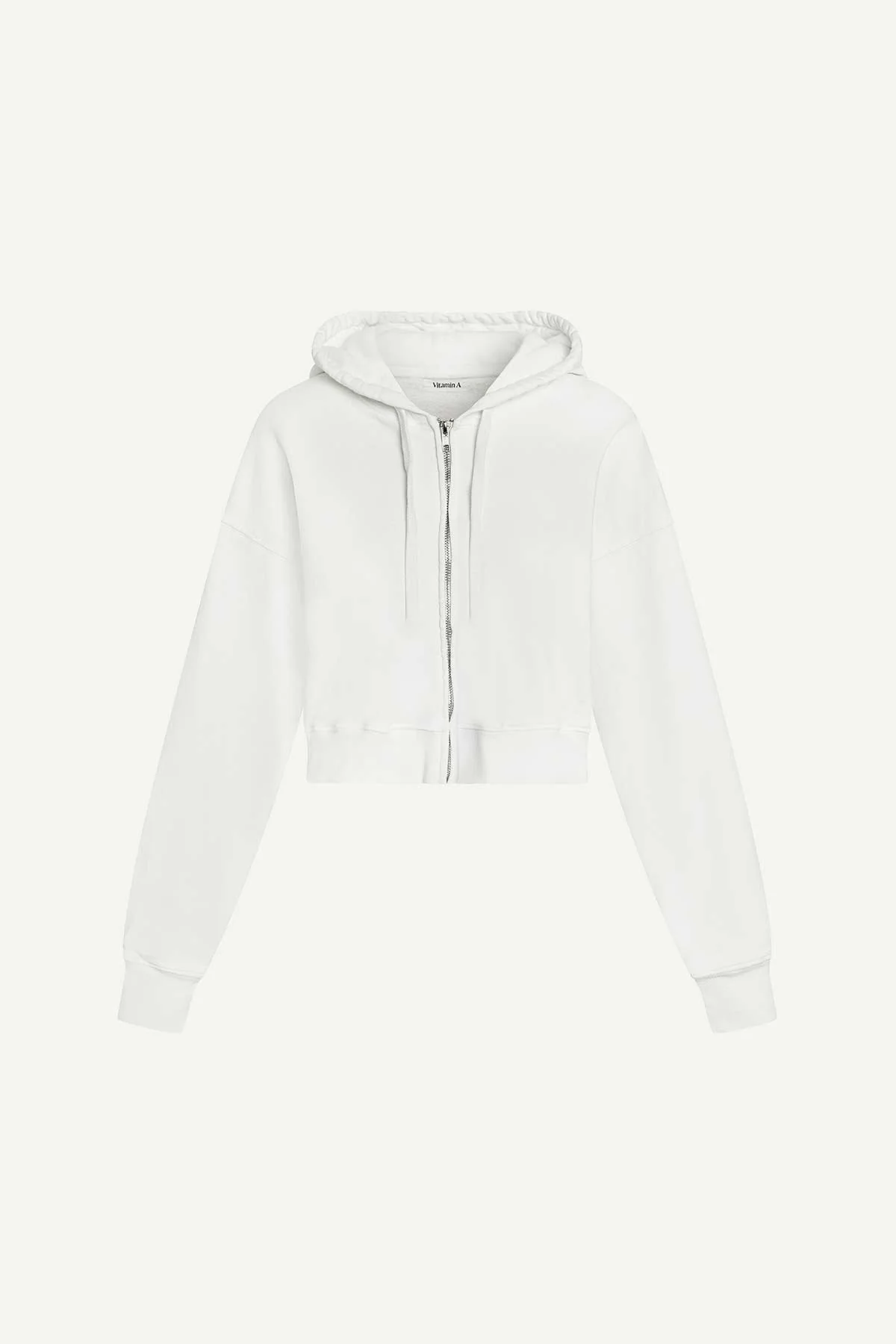 Dawn Crop Hoodie - White French Terry - Image 6