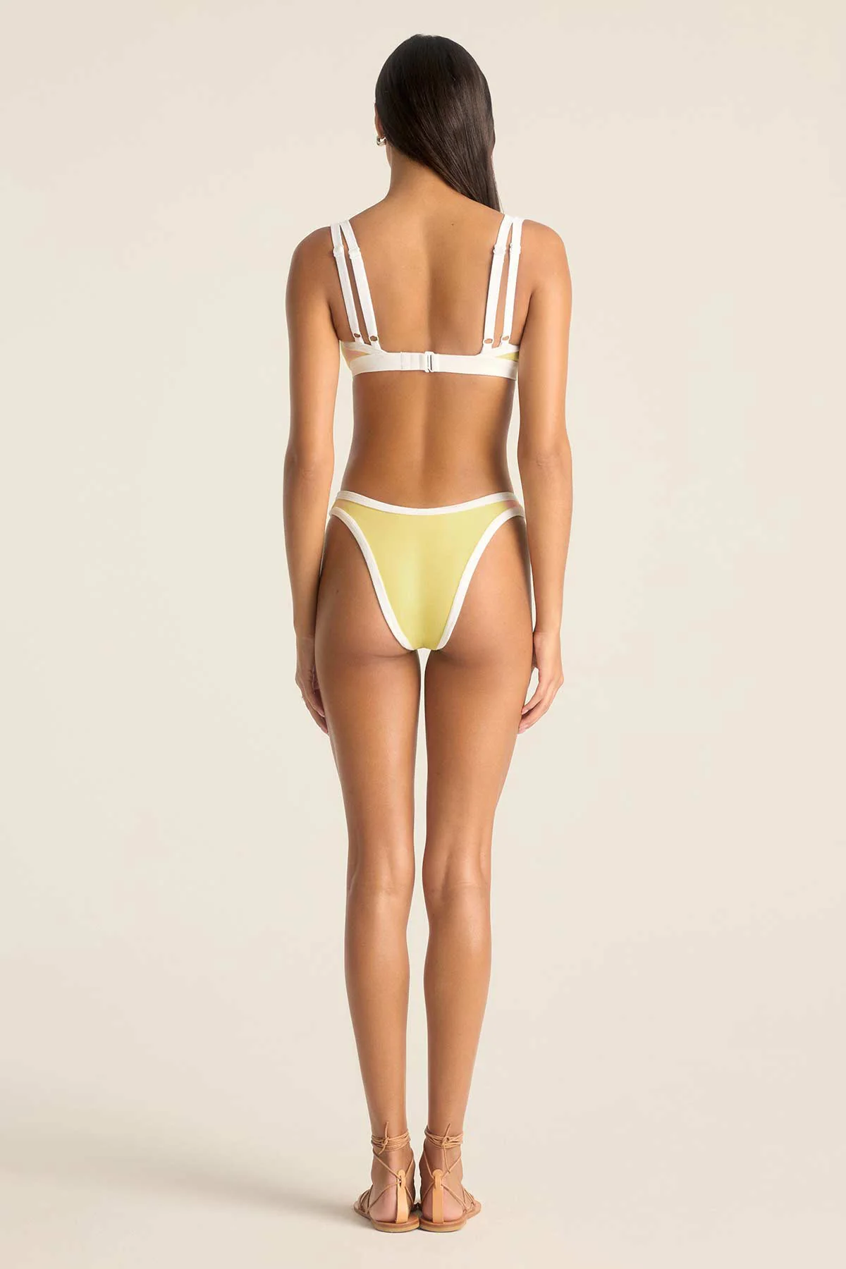 Dawn High Leg Bottom - Banana Cream Beachside Terry - Image 4