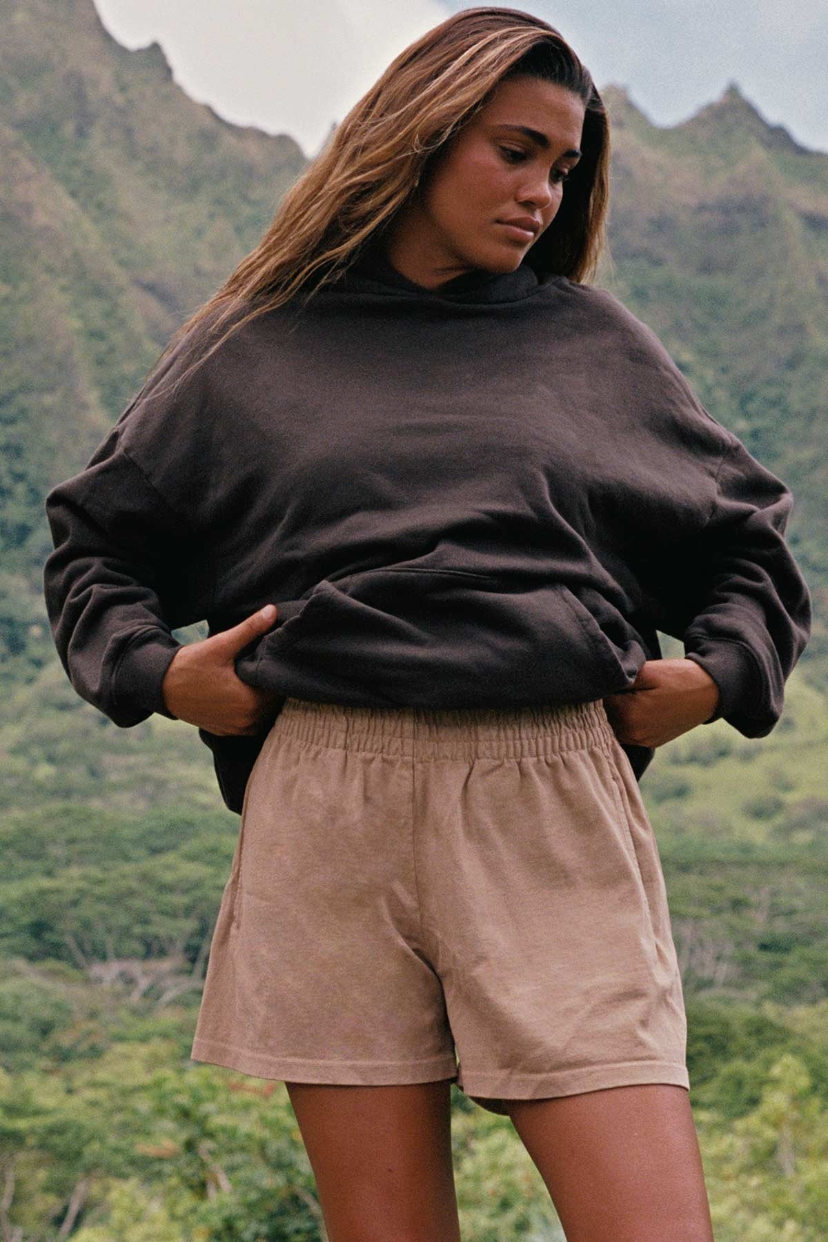 Dawn Oversized Hooded Sweatshirt - Deep Earth Dawn French Terry - Image 5
