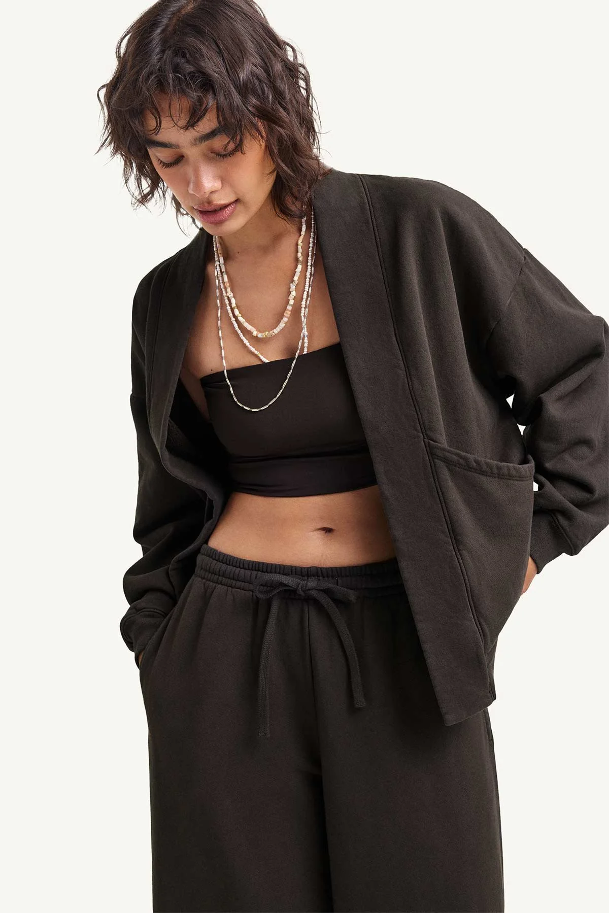 Dawn Wide Leg Pant - Deep Earth Dawn French Terry - Image 3