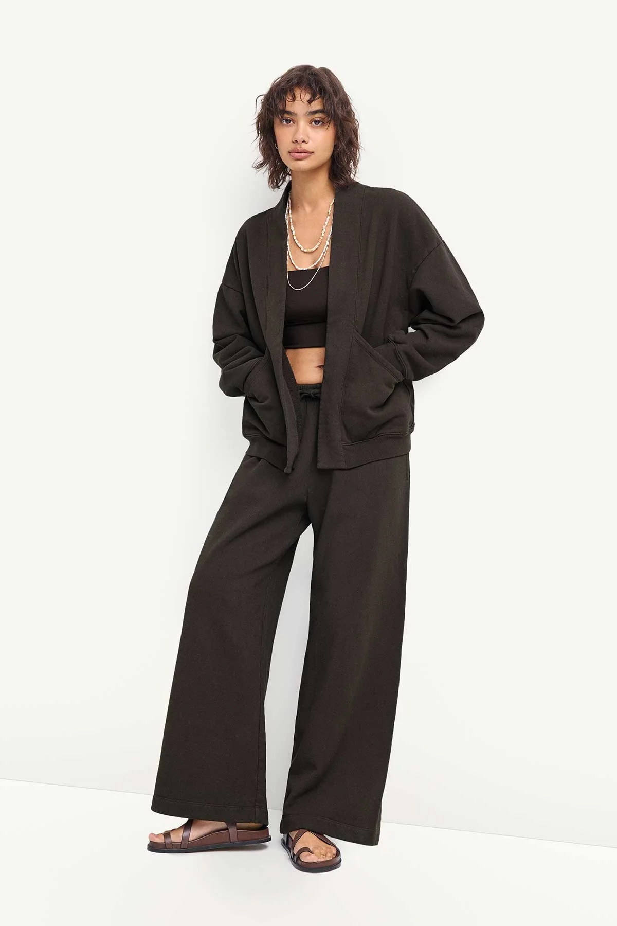 Dawn Wide Leg Pant - Deep Earth Dawn French Terry - Image 4