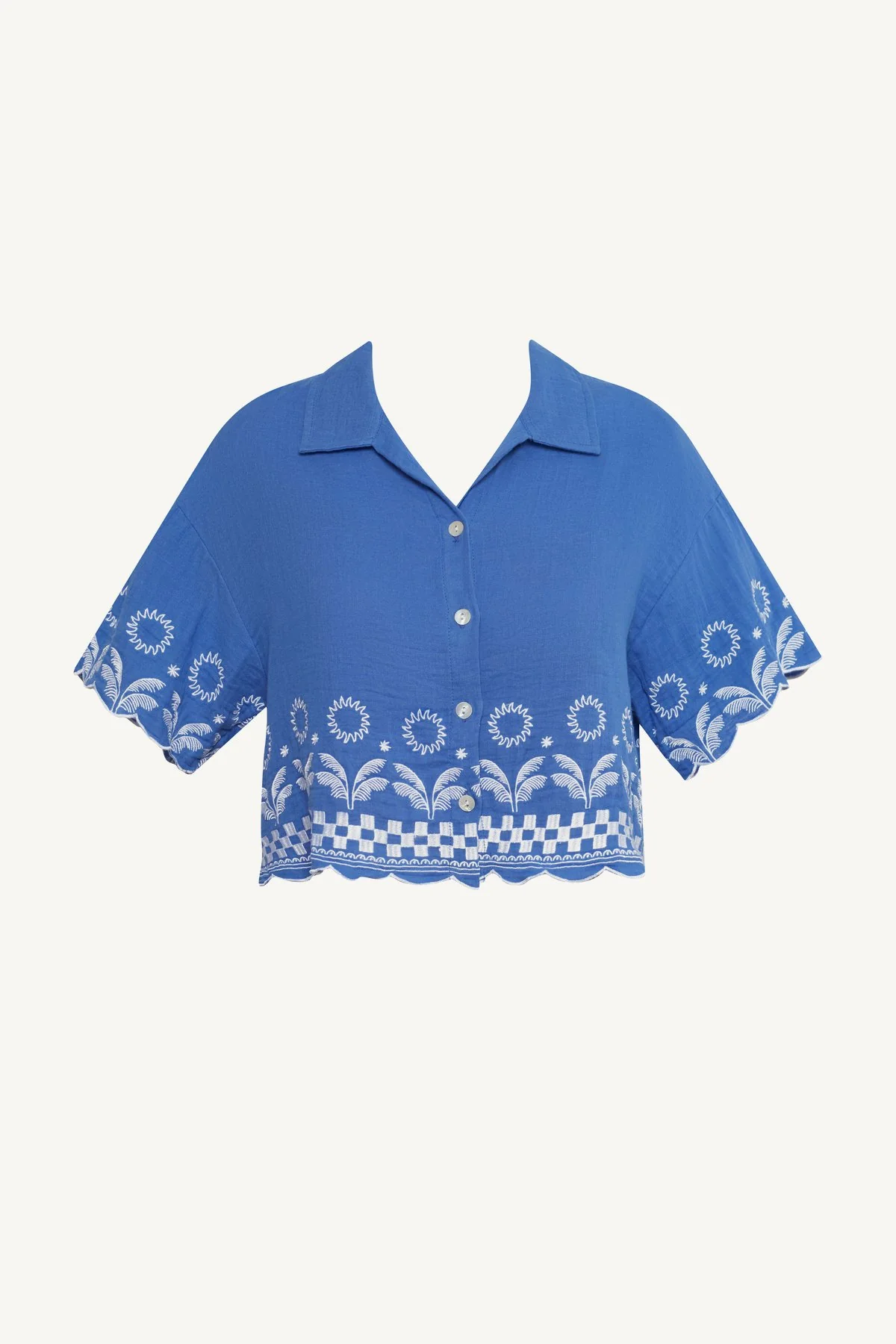 Daya Embroidered Blouse - Cobalt Mykonos - Image 6