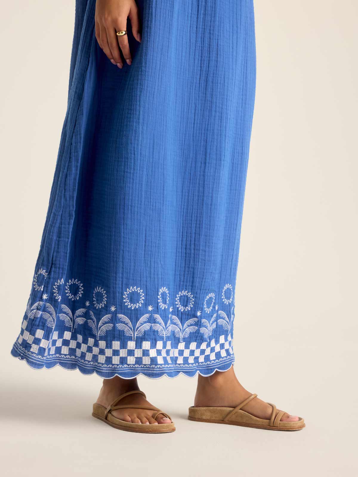 Daya Embroidered Dress - Cobalt Mykonos - Image 3
