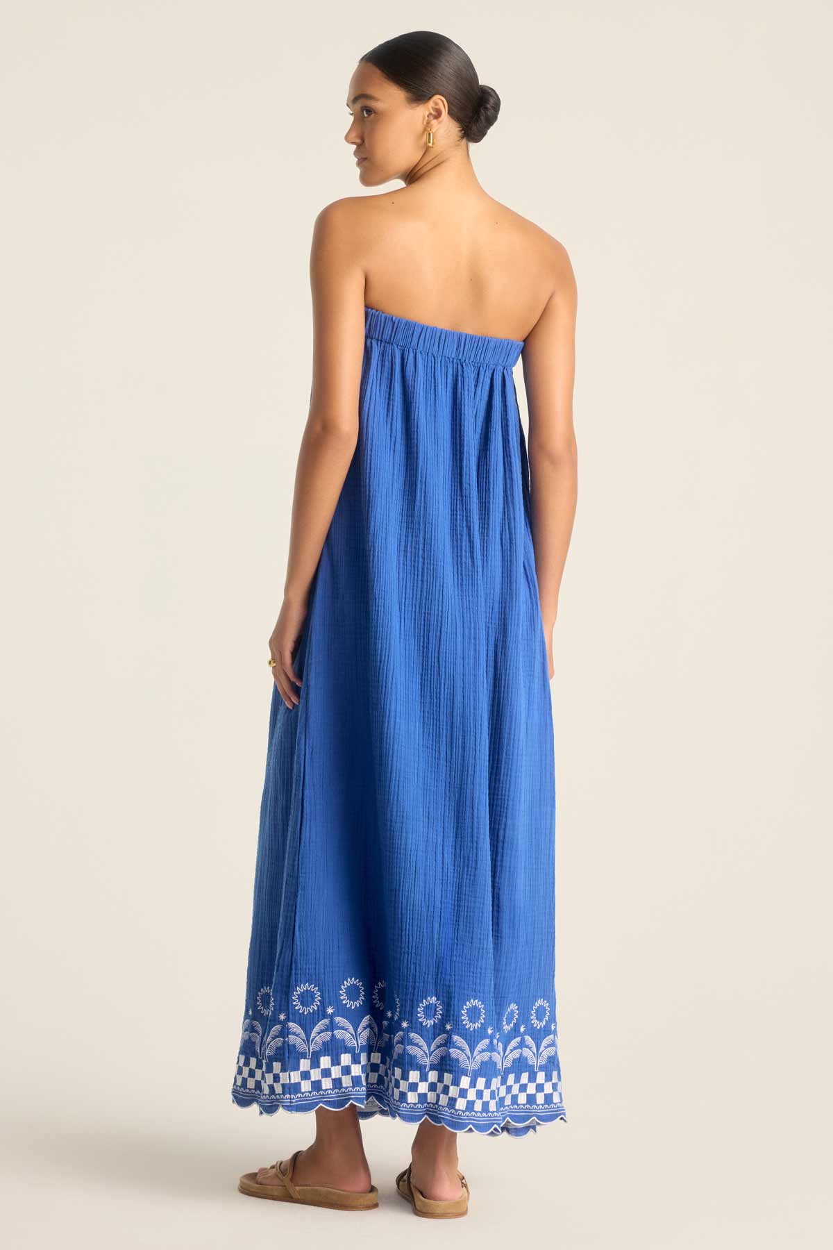 Daya Embroidered Dress - Cobalt Mykonos - Image 4